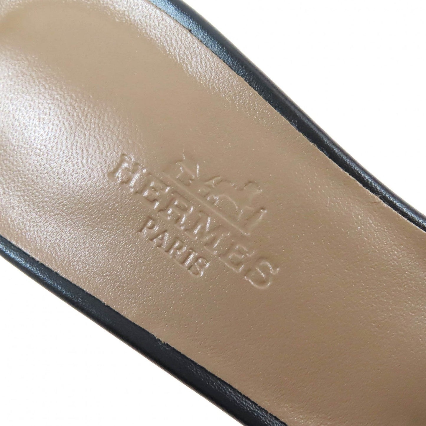 HERMES Sandals 071002Z leather black Oasis 35.5