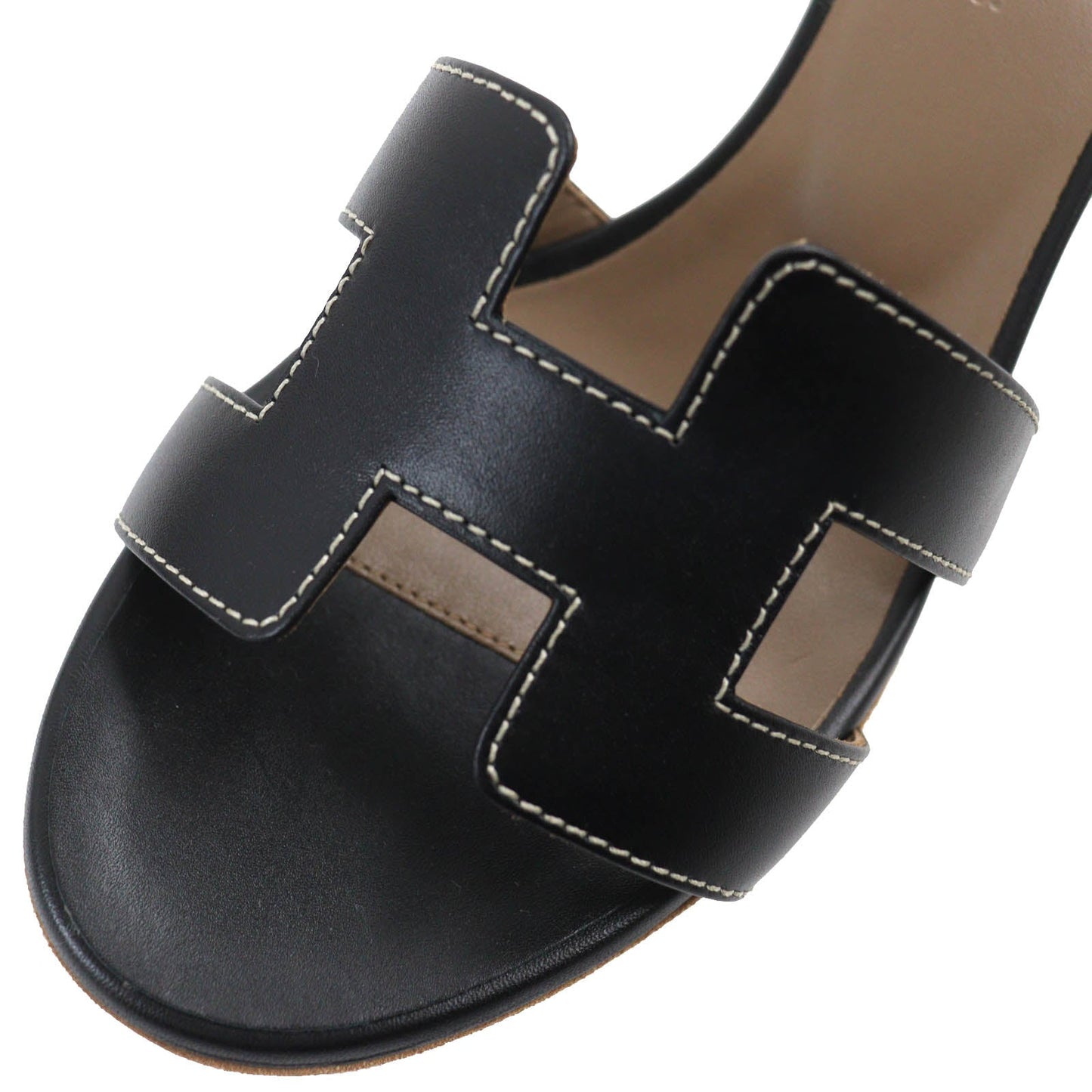HERMES Sandals 071002Z leather black Oasis 35.5