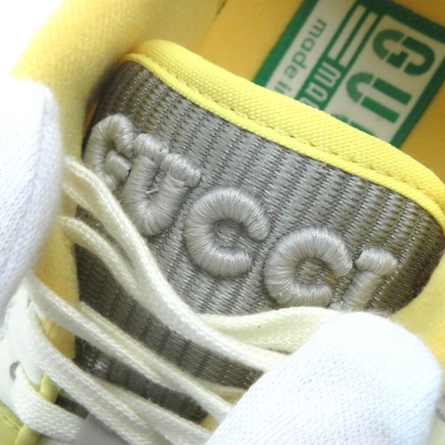 GUCCI sneakers 747954 leather Yellow Gray Off-white type MAC80 36.5