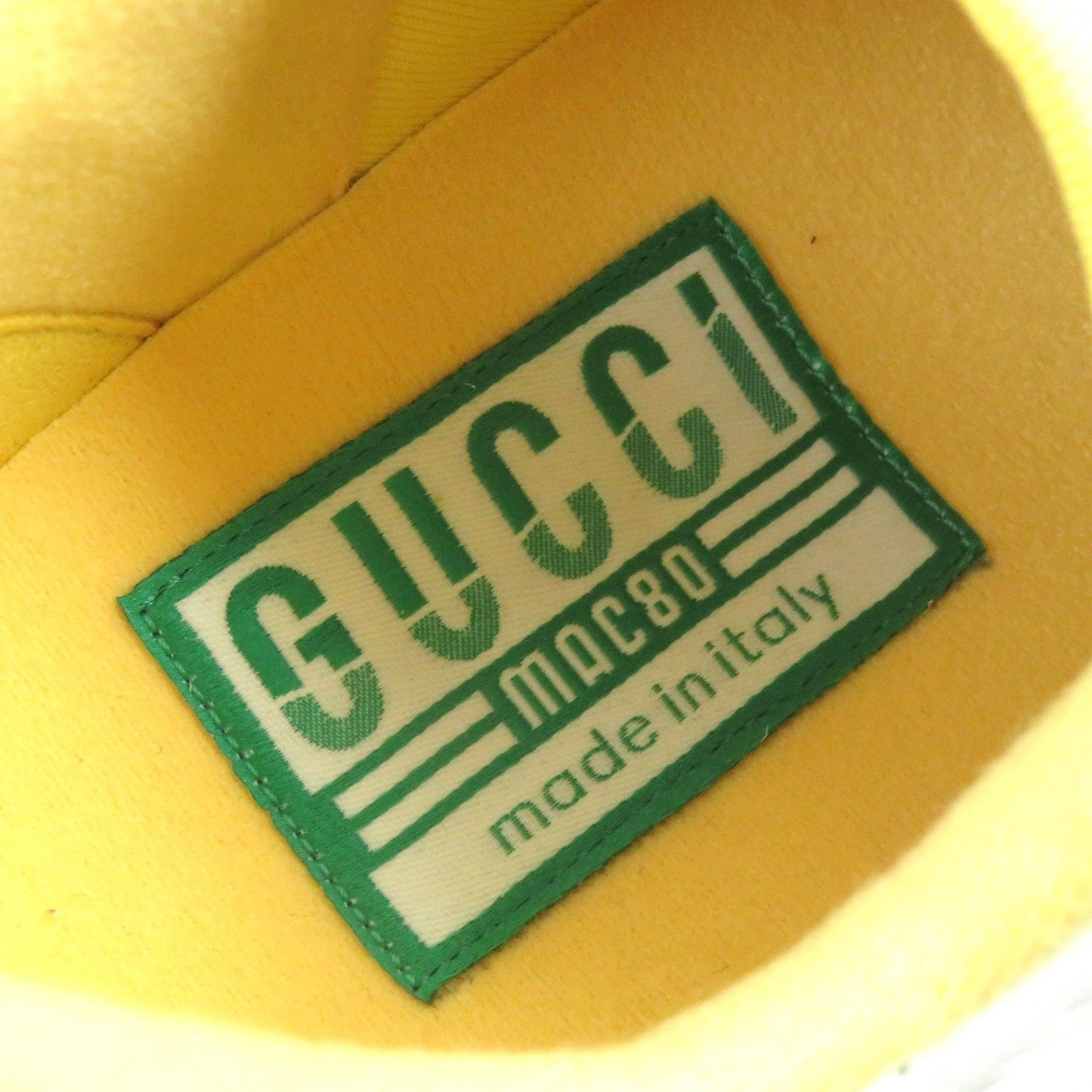 GUCCI sneakers 747954 leather Yellow Gray Off-white type MAC80 36.5