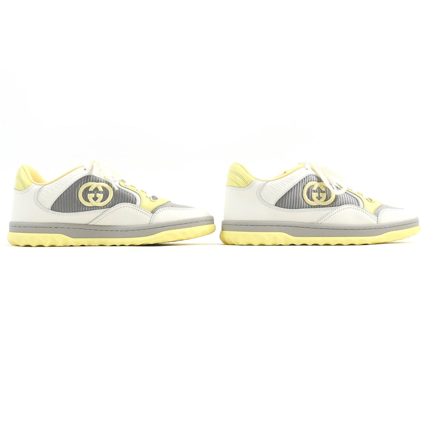 GUCCI sneakers 747954 leather Yellow Gray Off-white type MAC80 36.5