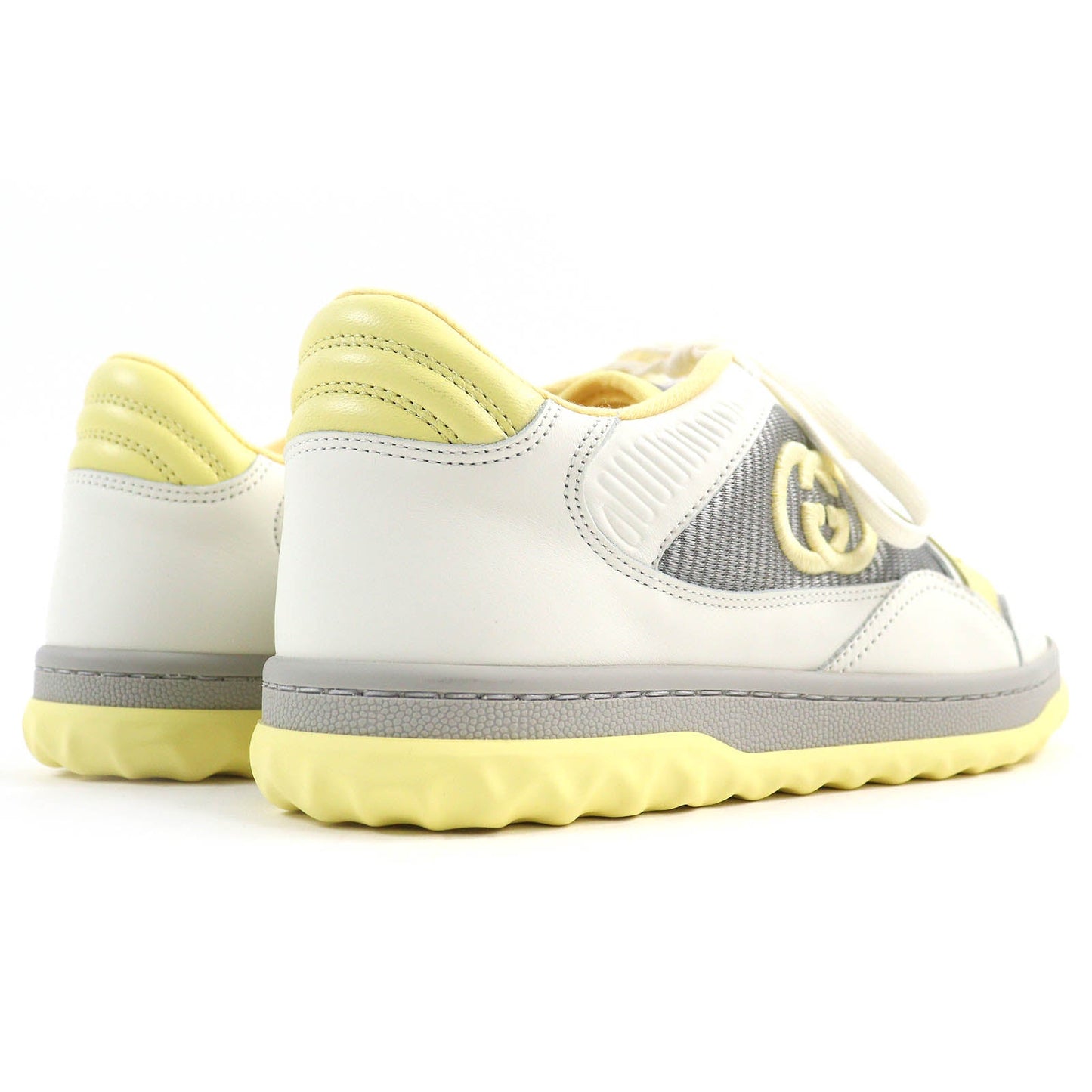 GUCCI sneakers 747954 leather Yellow Gray Off-white type MAC80 36.5