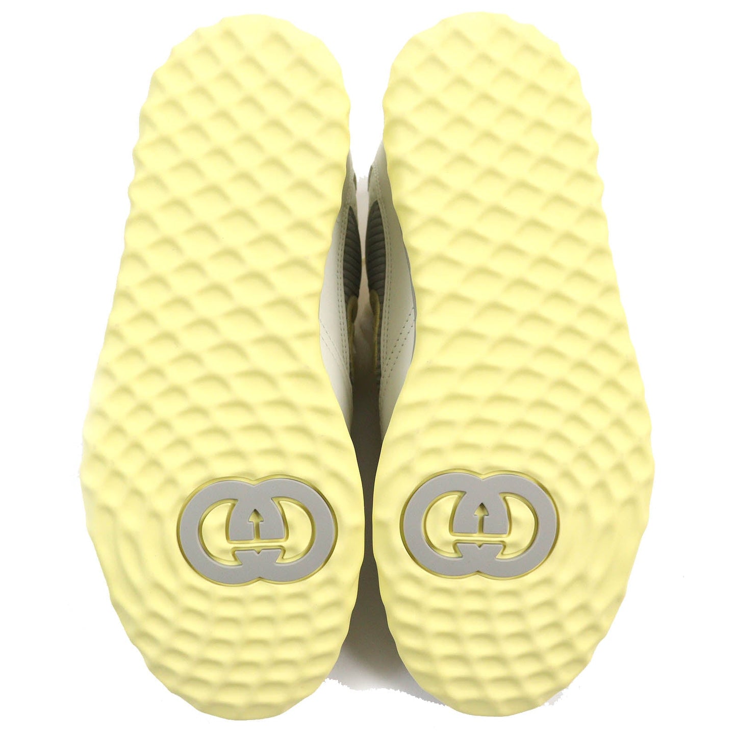 GUCCI sneakers 747954 leather Yellow Gray Off-white type MAC80 36.5