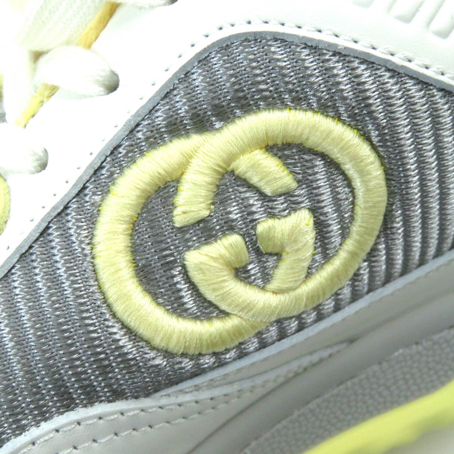 GUCCI sneakers 747954 leather Yellow Gray Off-white type MAC80 36.5