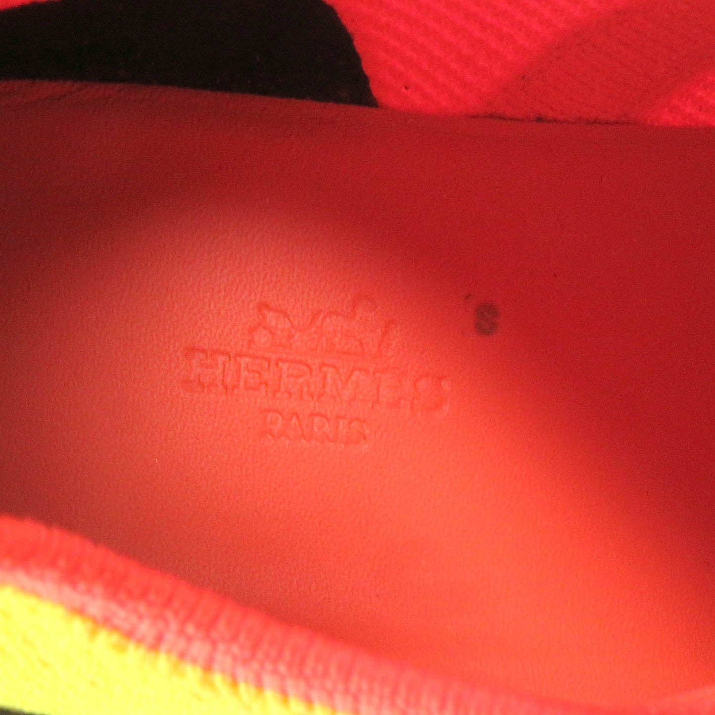 HERMES Low cut sneakers leather Yellow black Duel 40