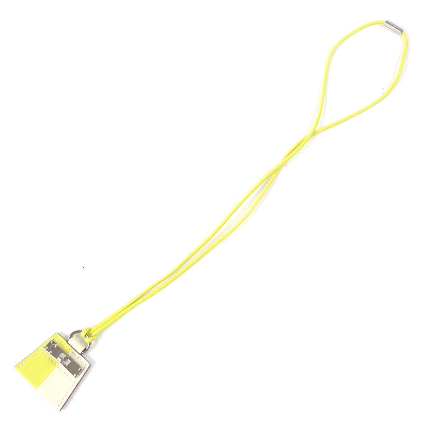 HERMES Necklace leather Beige yellow Mont Petit Kelly