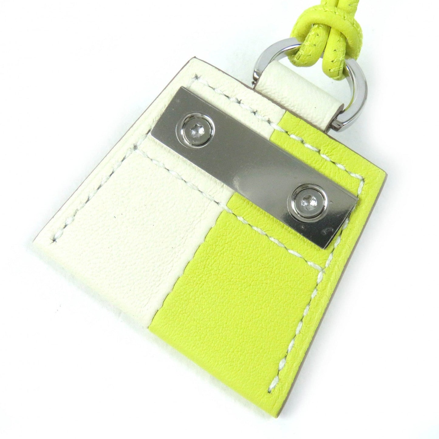 HERMES Necklace leather Beige yellow Mont Petit Kelly
