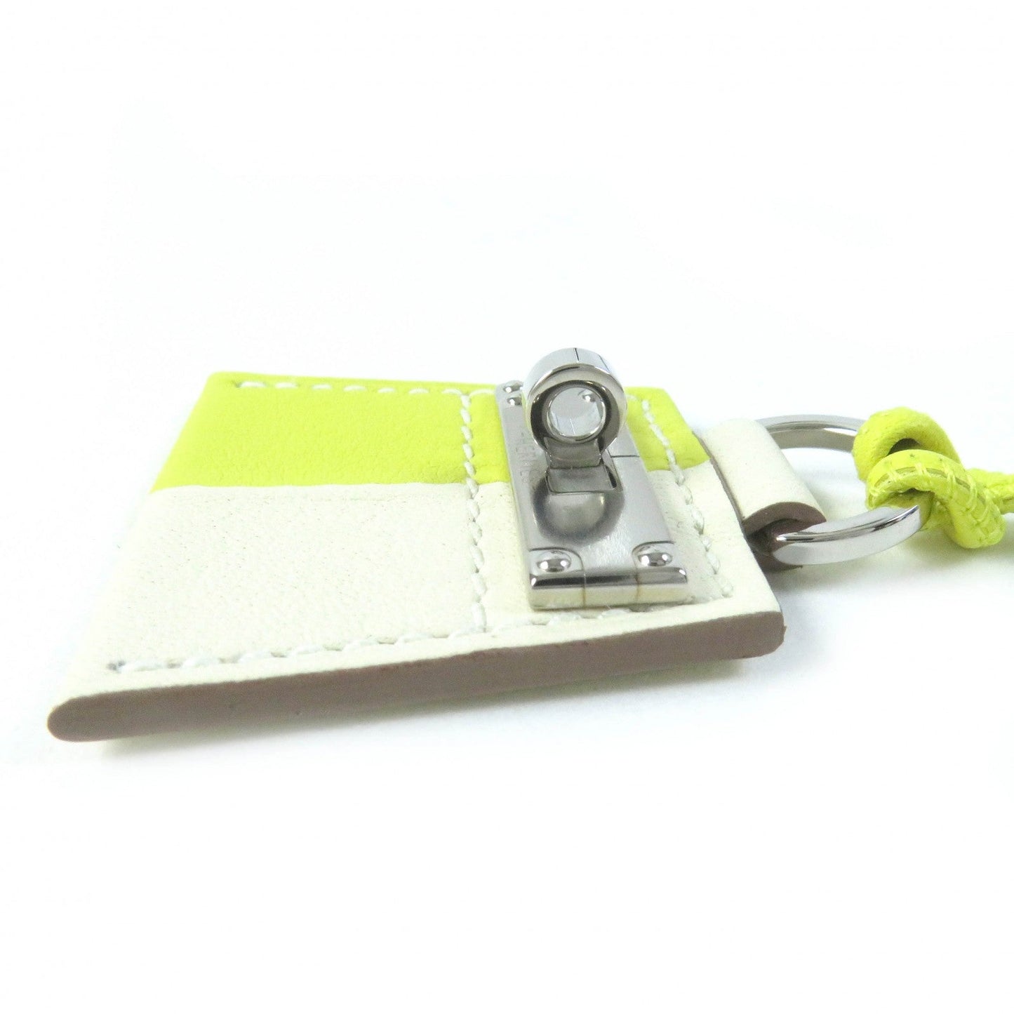 HERMES Necklace leather Beige yellow Mont Petit Kelly