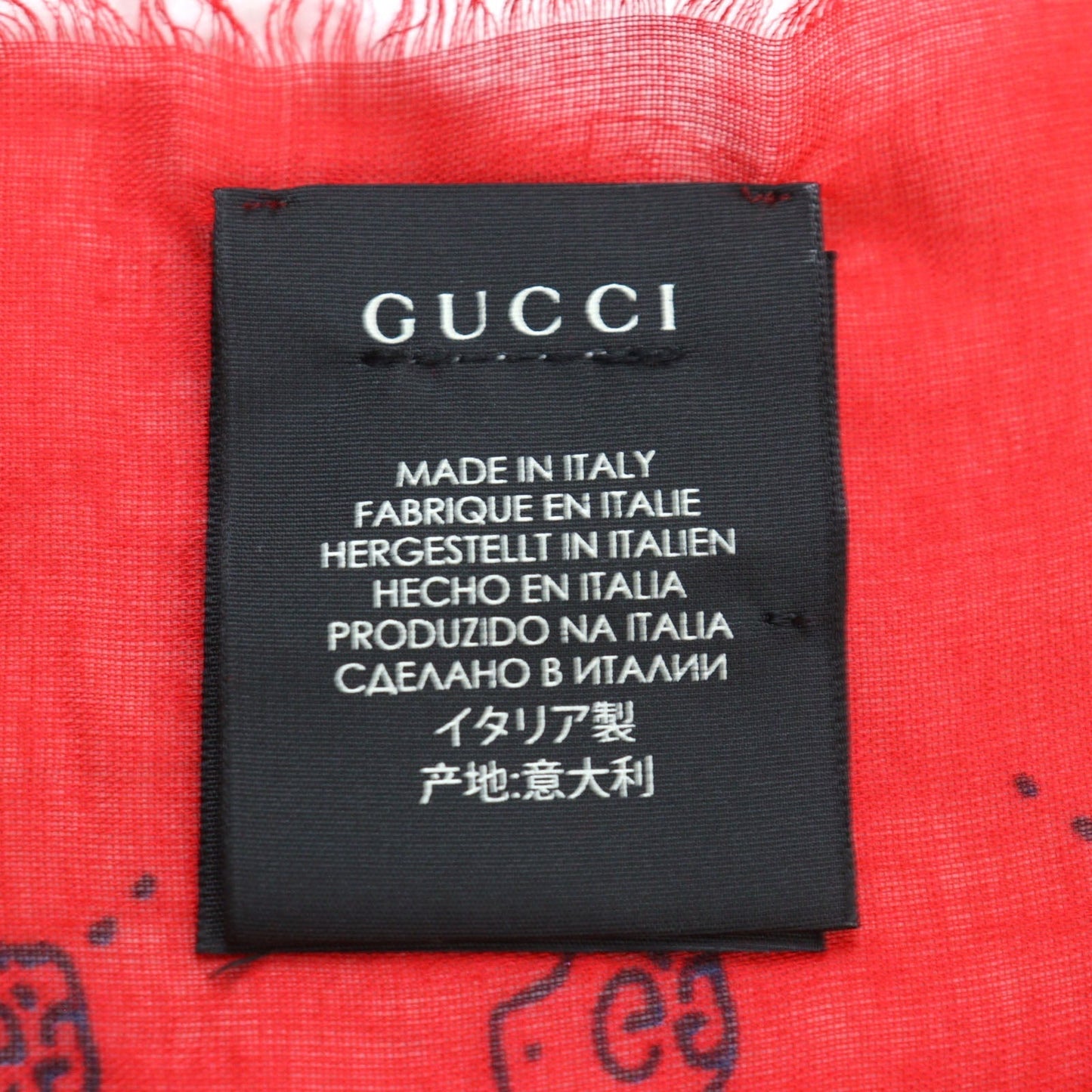 GUCCI scarf 453225 Rayon Red black
