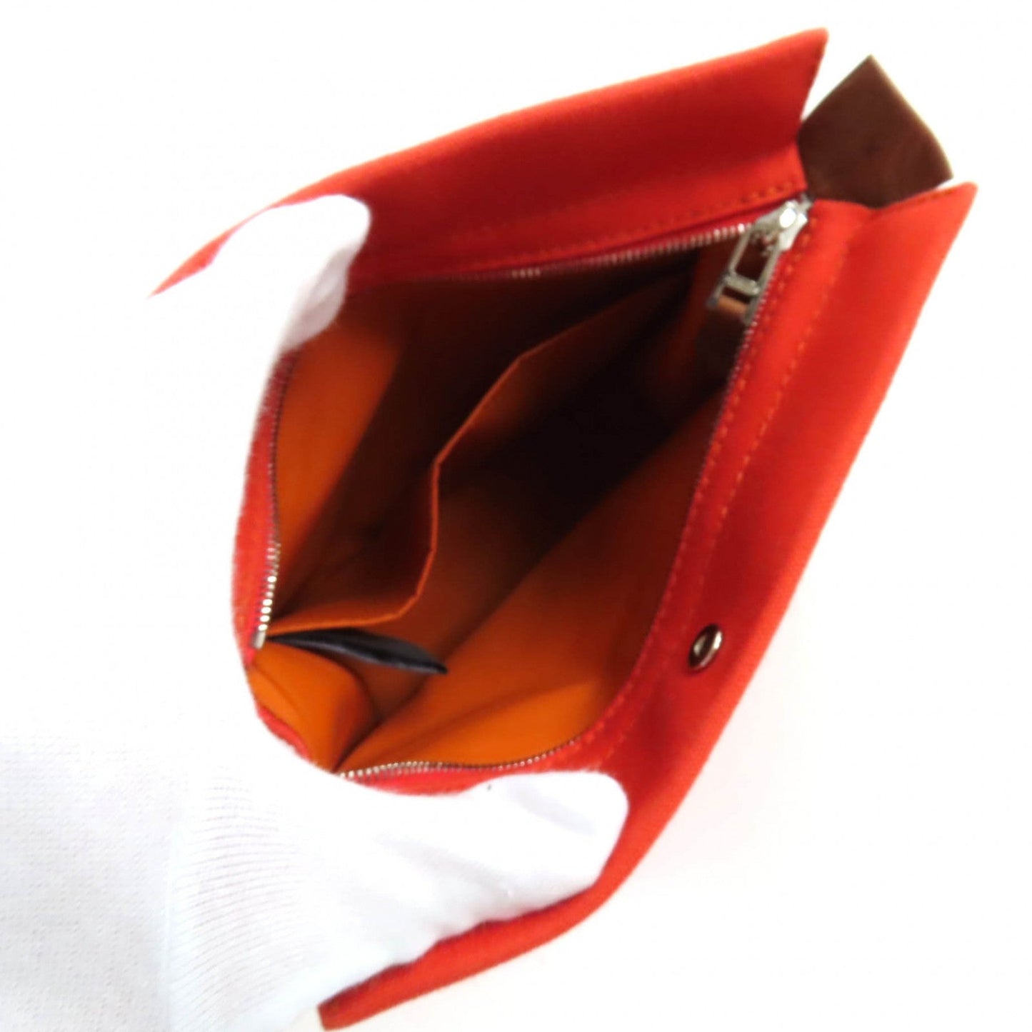 HERMES Pouch cotton Orange Camille