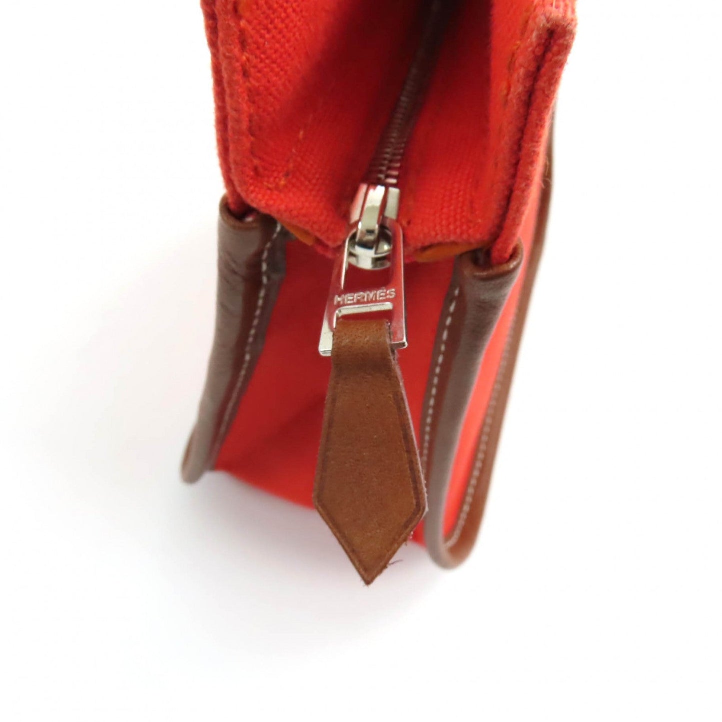 HERMES Pouch cotton Orange Camille
