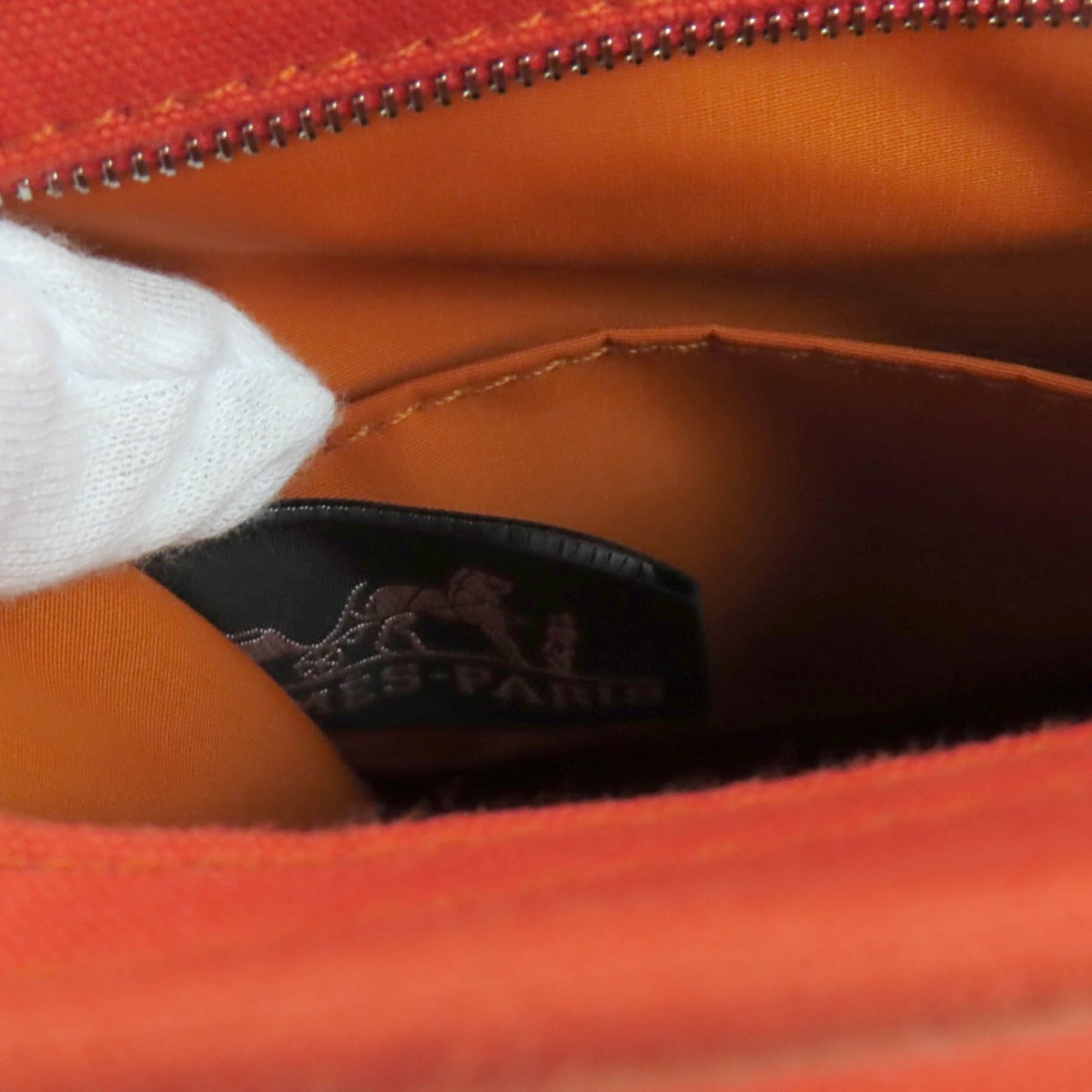 HERMES Pouch cotton Orange Camille