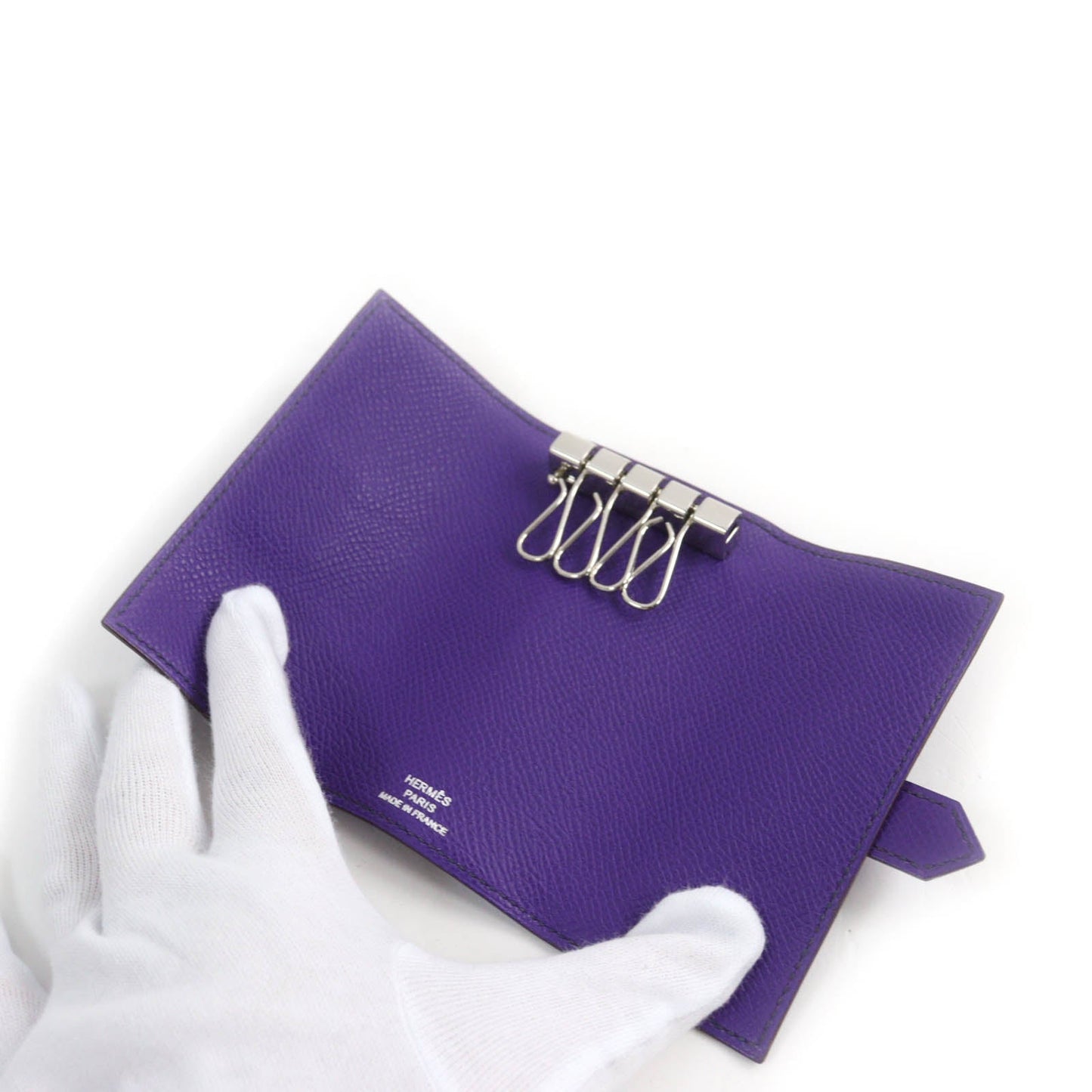 HERMES Key case Key holder  Epsom purple Bean