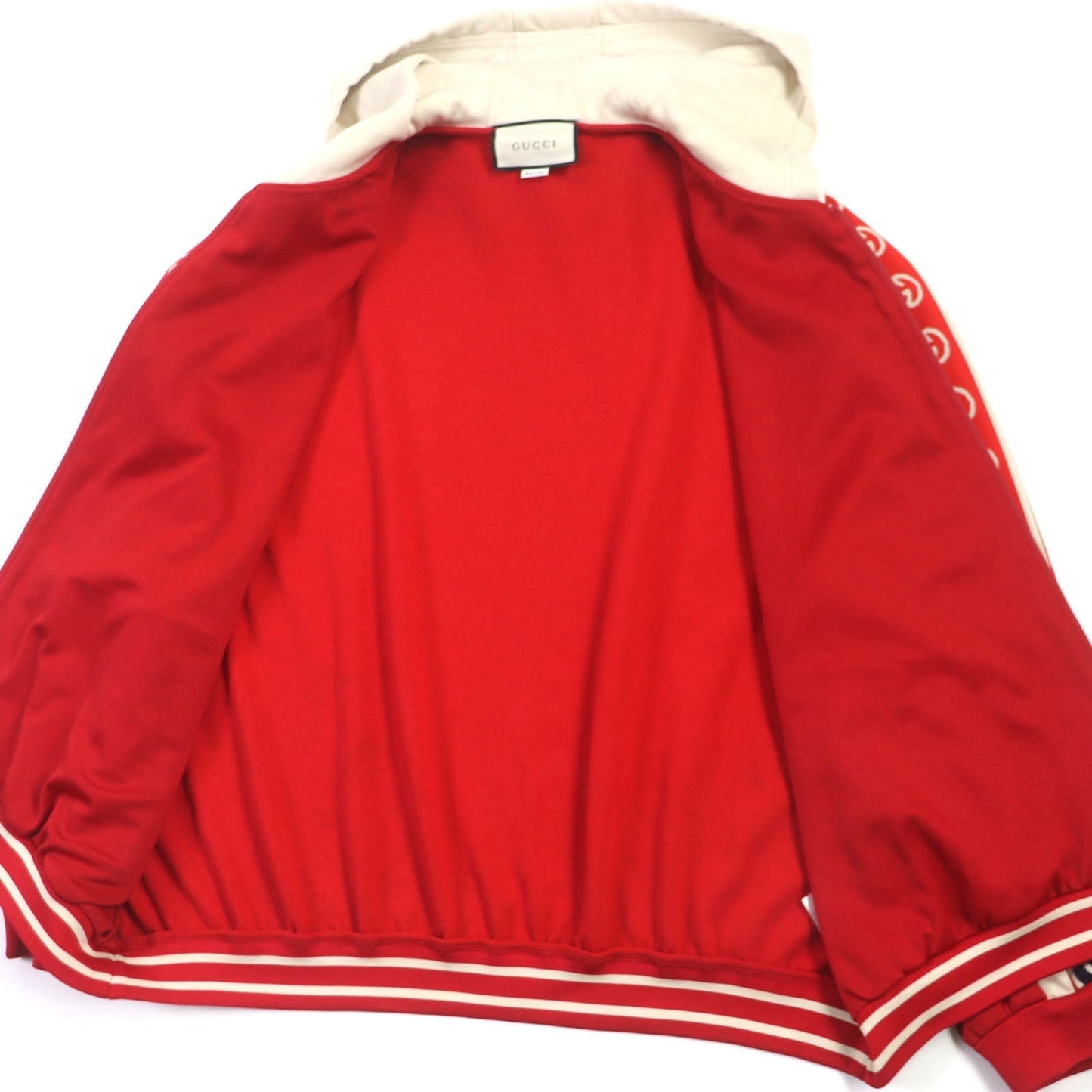 GUCCI Track jacket 575758 polyester Red beige Interlocking G XL