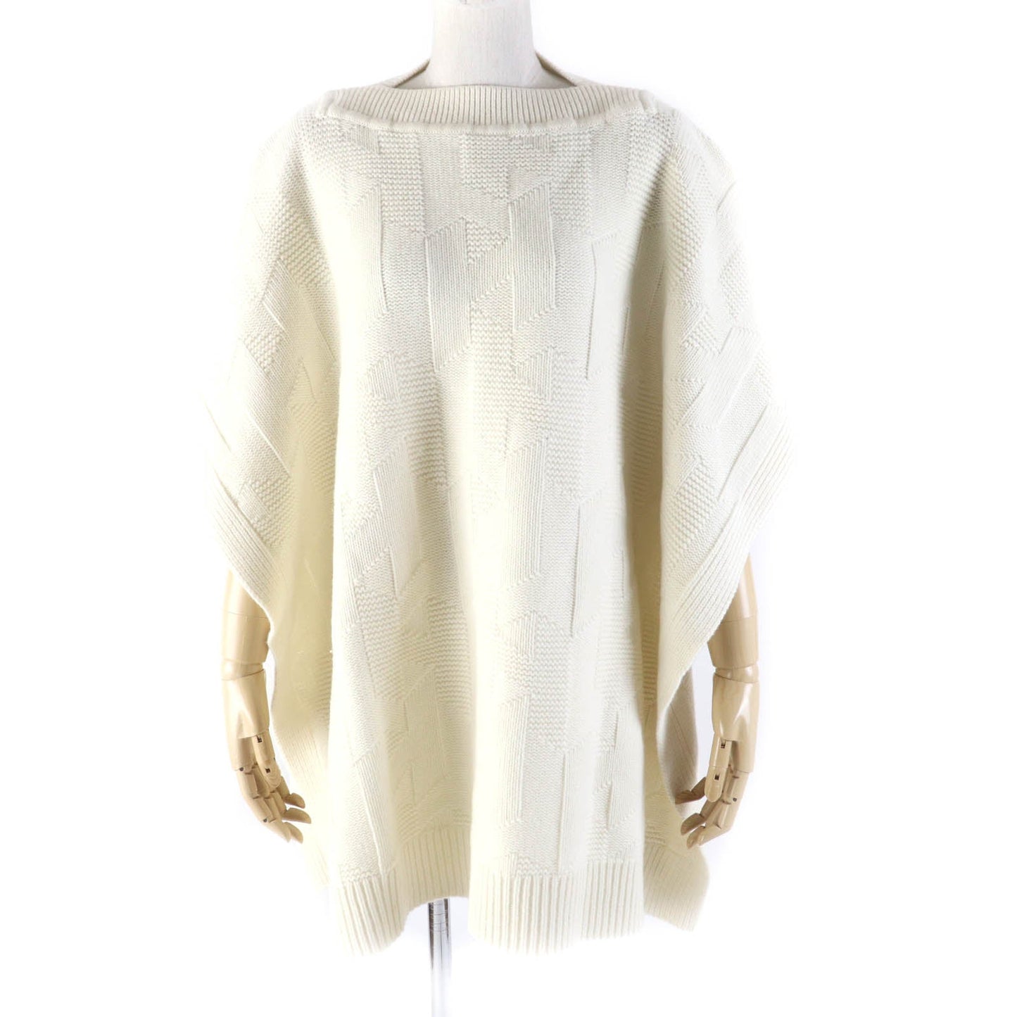 HERMES poncho 2904D3 wool Ivory 38