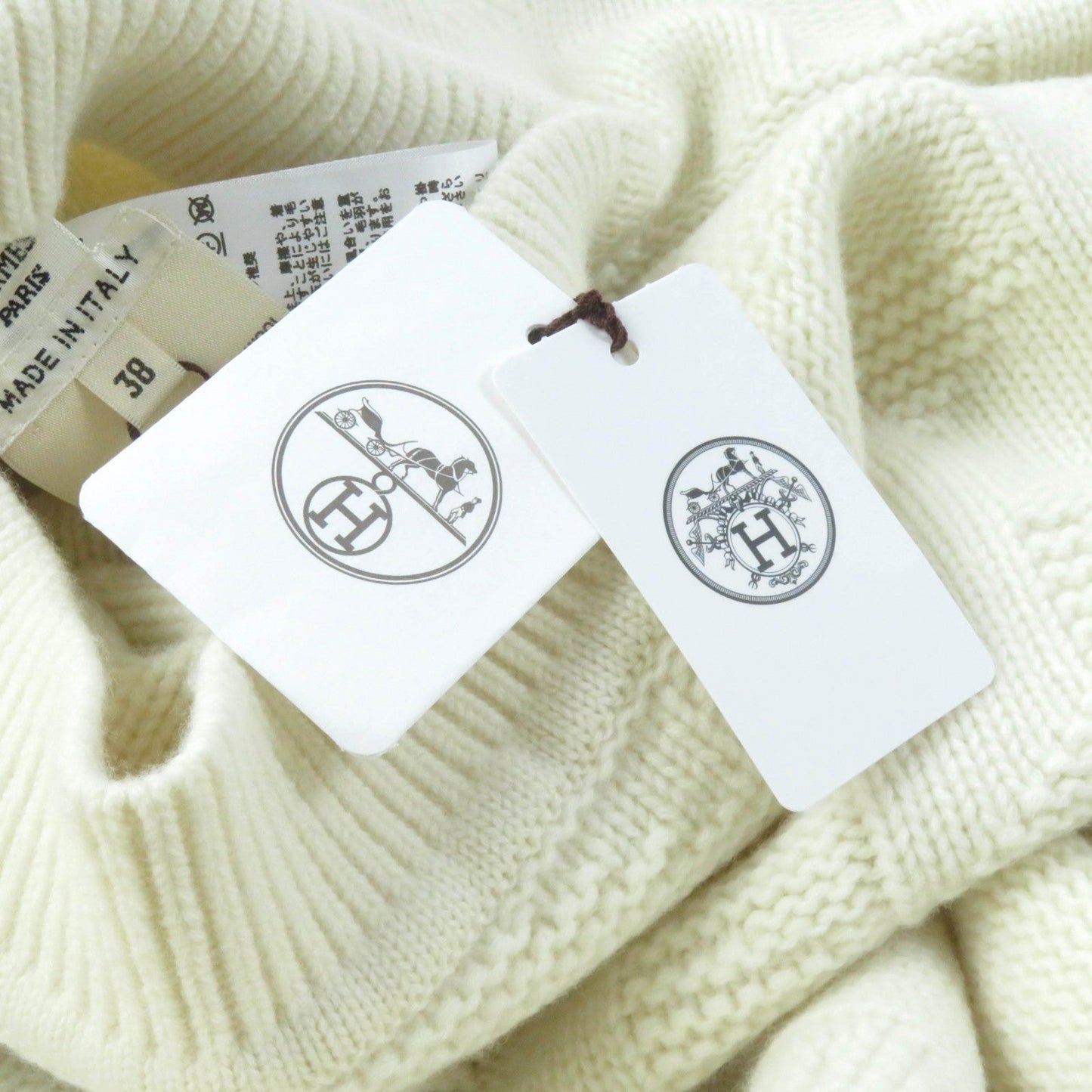 HERMES poncho 2904D3 wool Ivory 38
