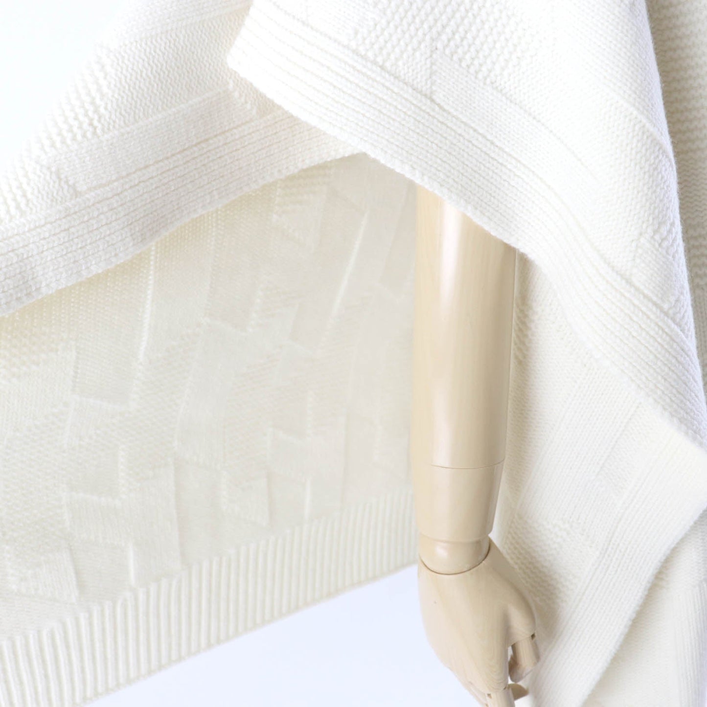 HERMES poncho 2904D3 wool Ivory 38