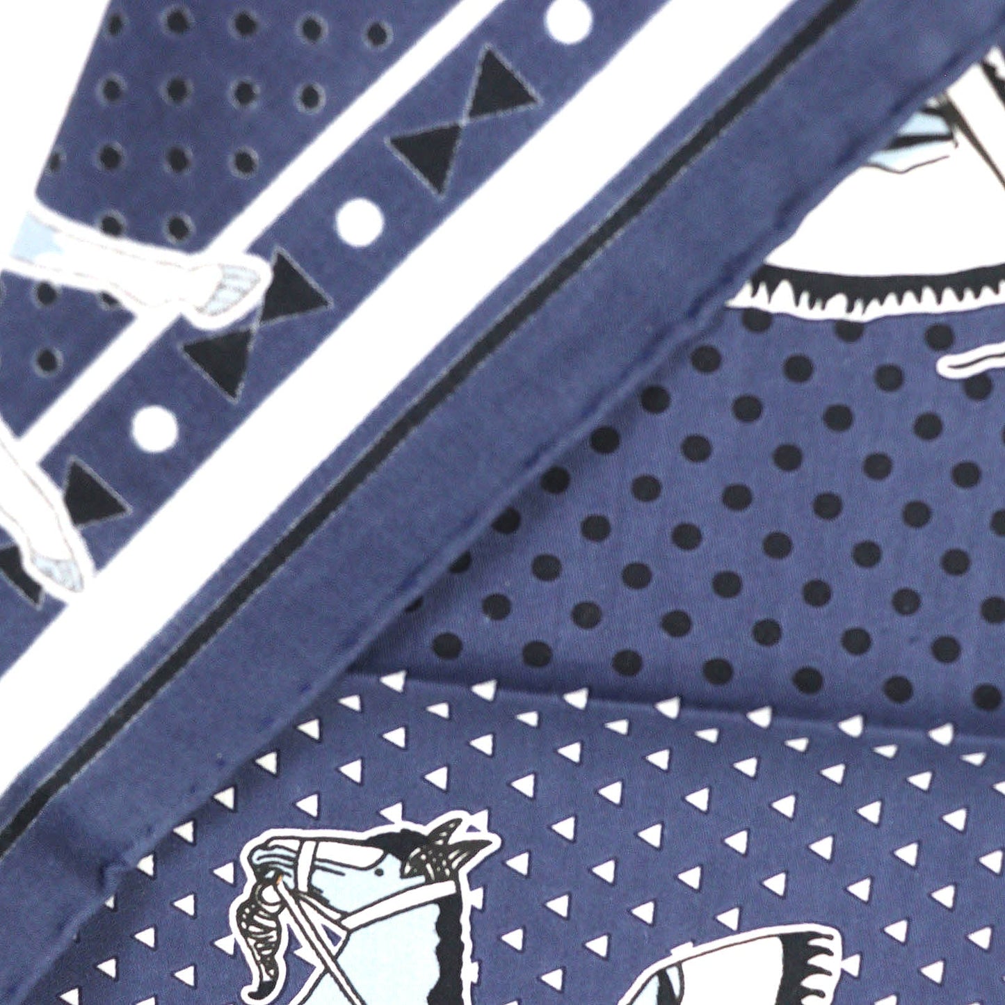 HERMES scarf cotton blue Tipi Bandana 40