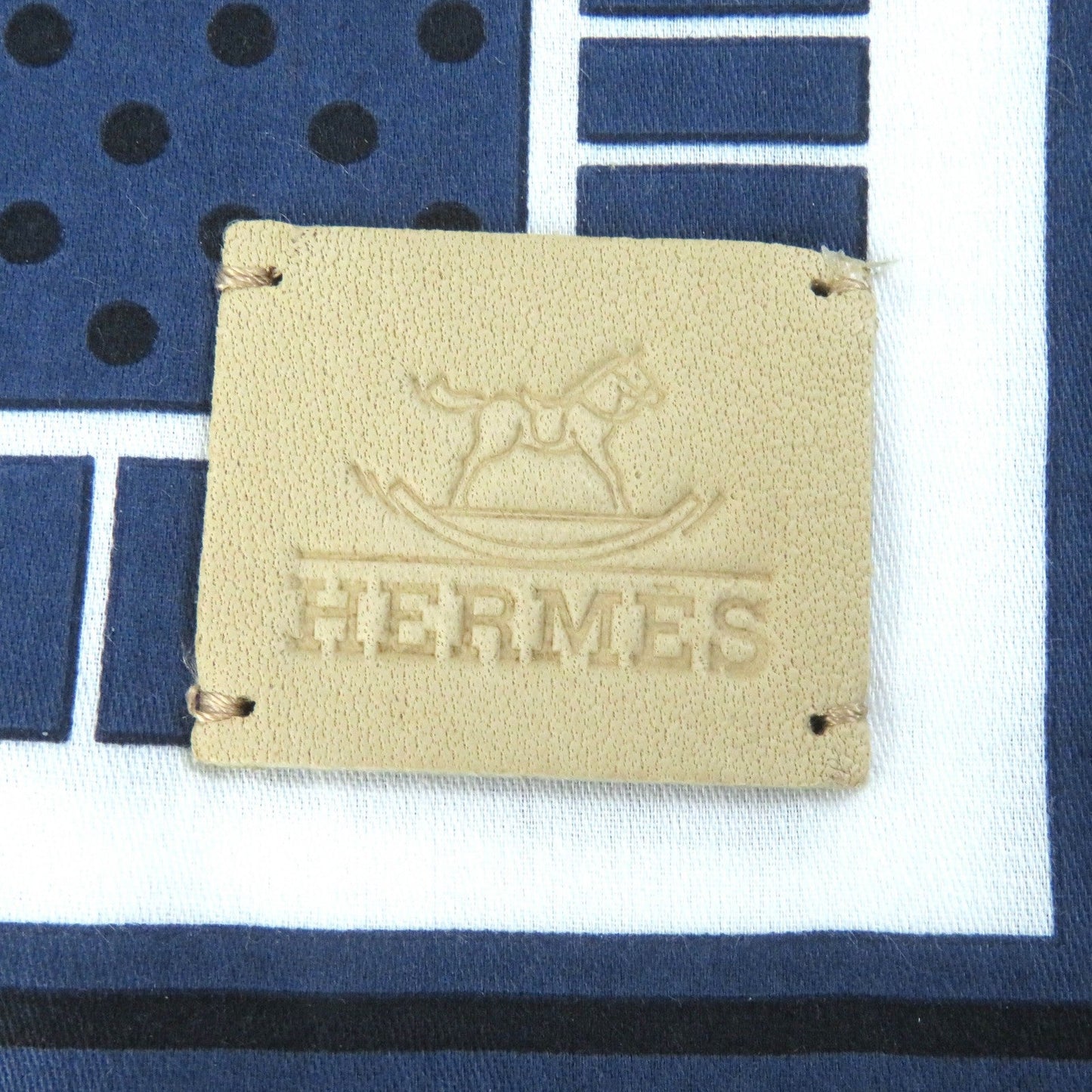 HERMES scarf cotton blue Tipi Bandana 40