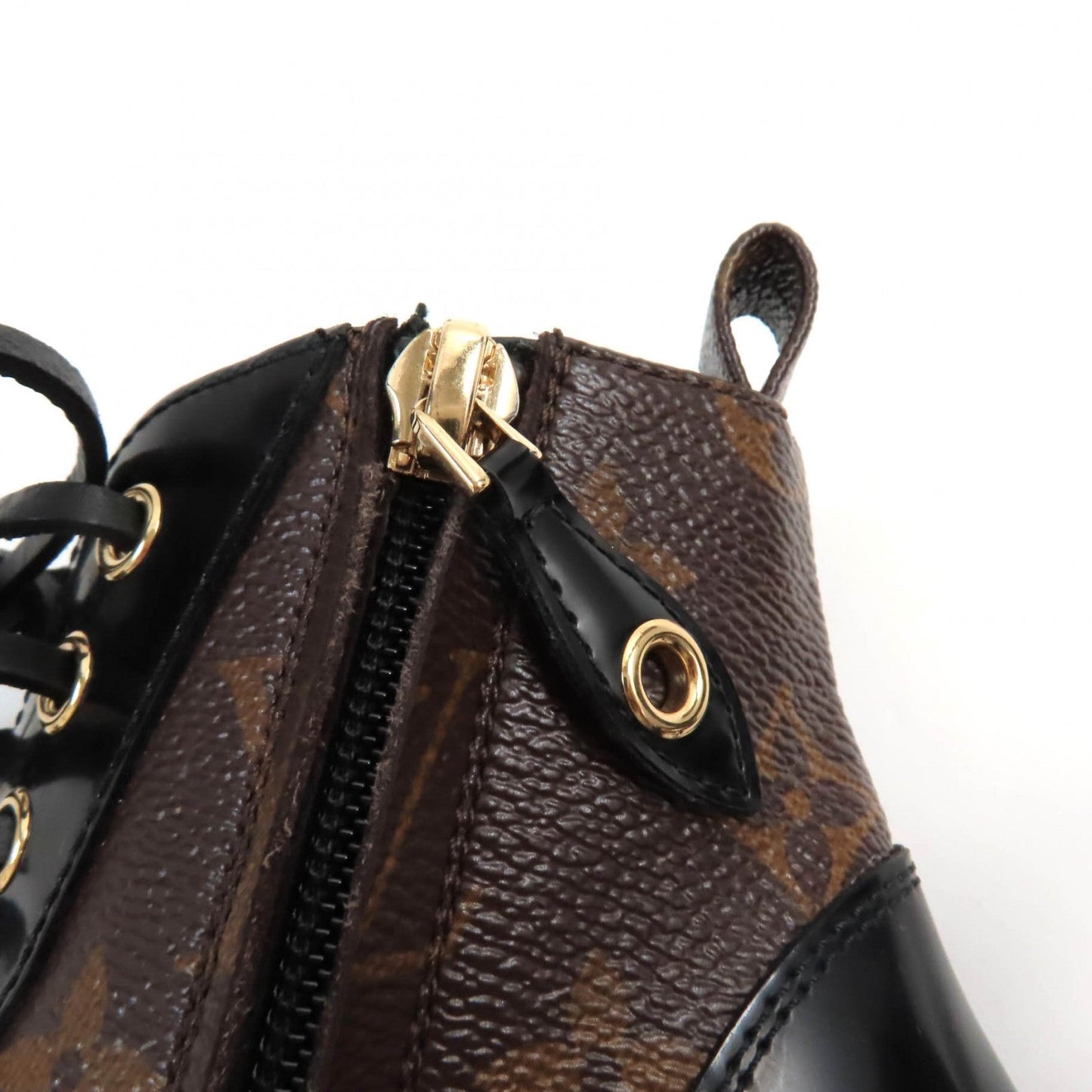 LOUIS VUITTON Ankle boots Monogram canvas Brown black Star Trail Line 35