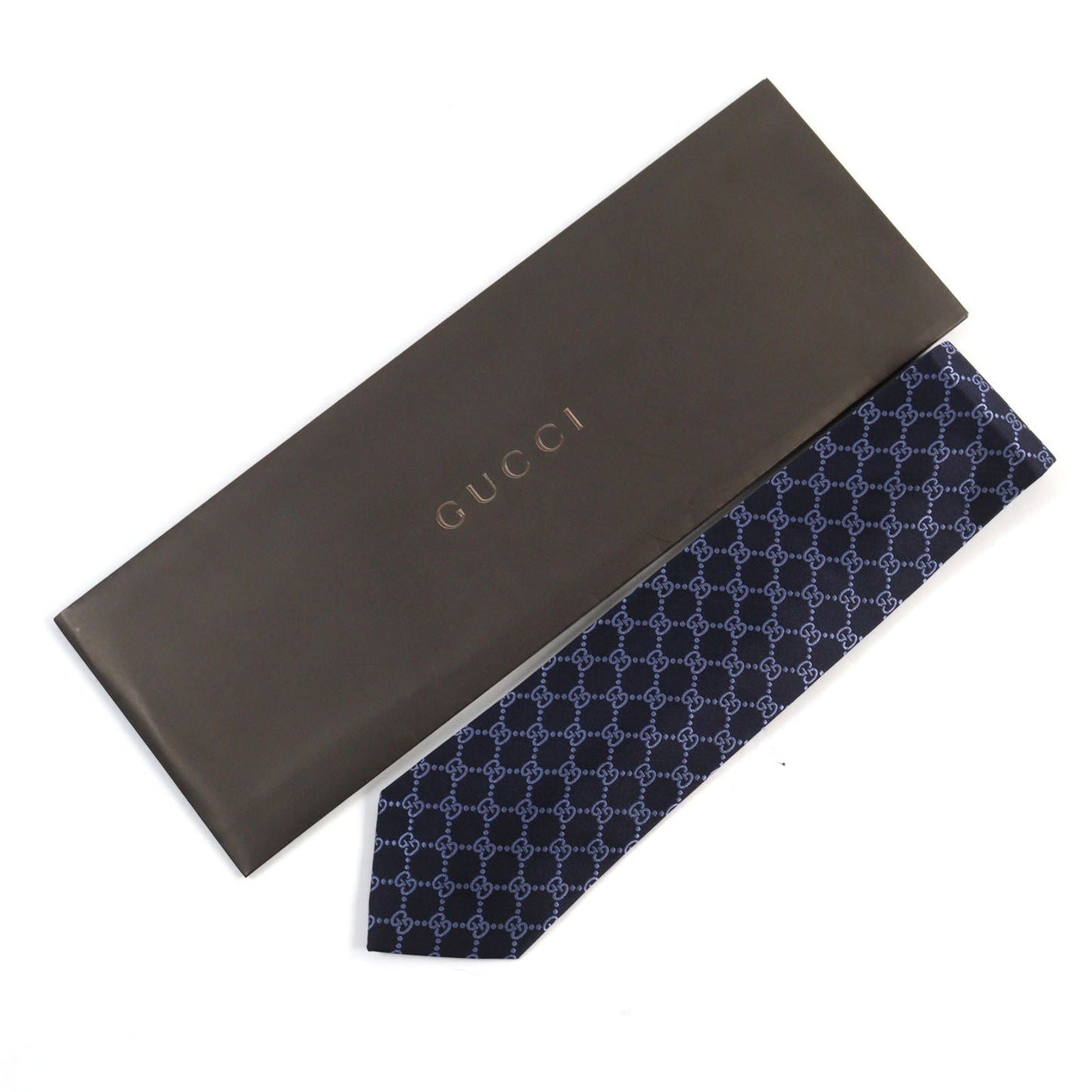 GUCCI tie silk Navy blue ARGOS Argos