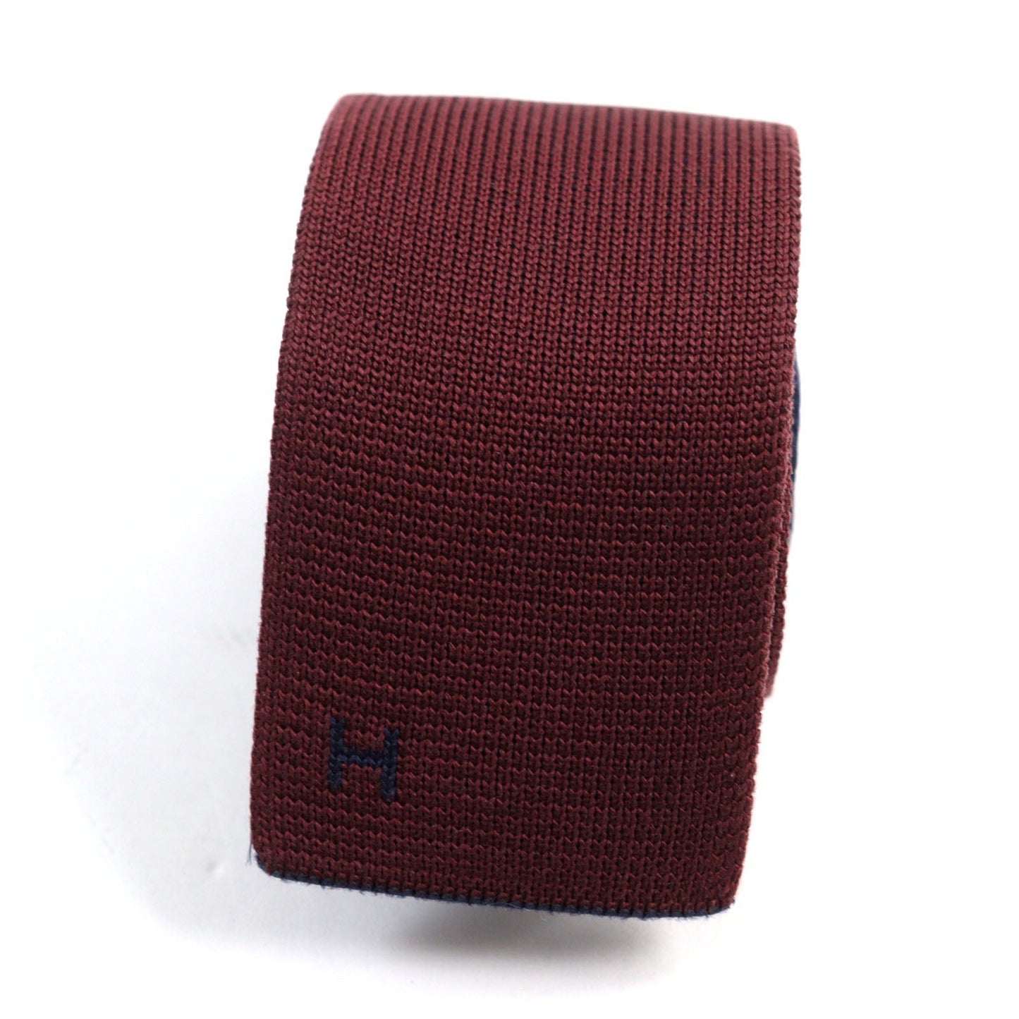 HERMES tie silk Navy Bordeaux