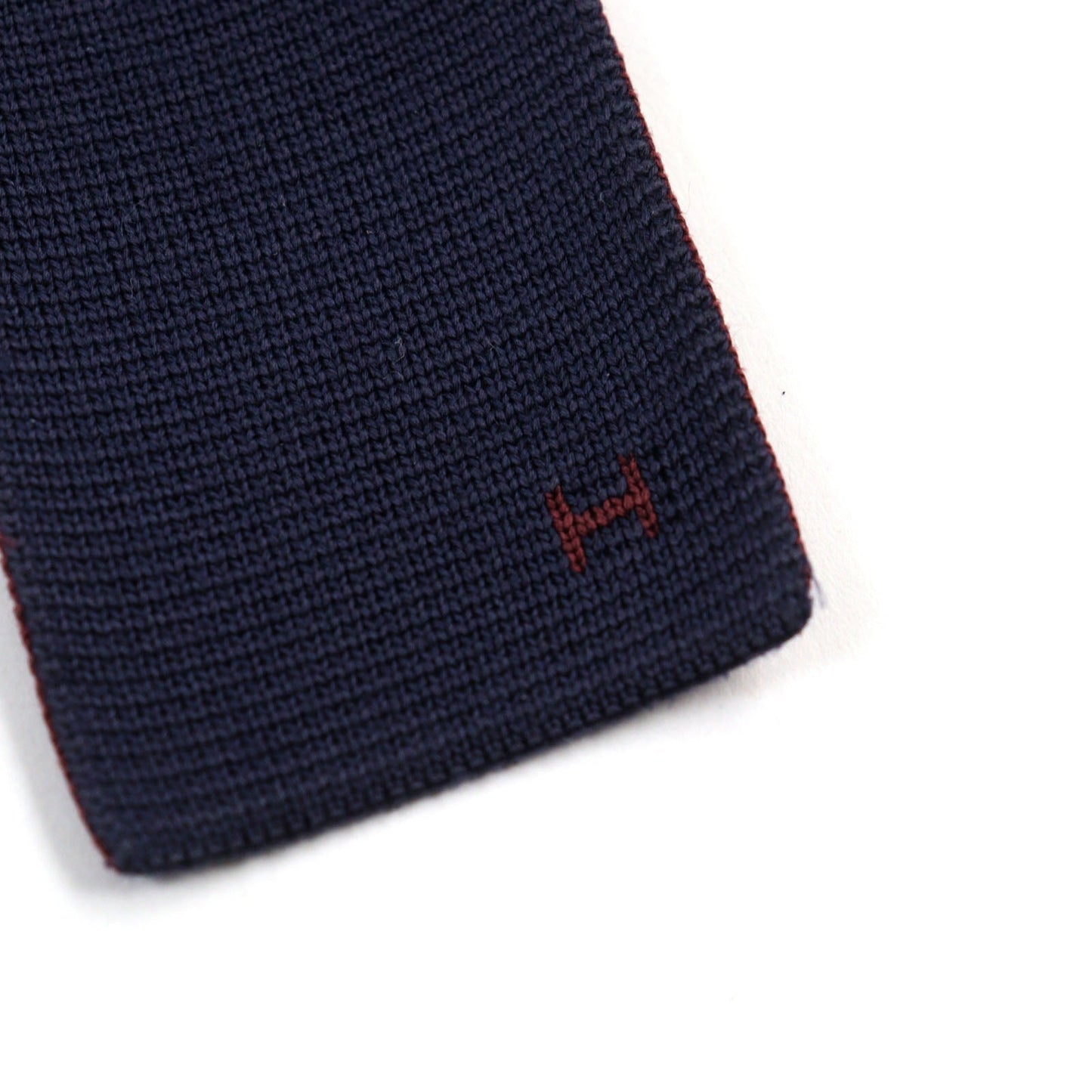 HERMES tie silk Navy Bordeaux