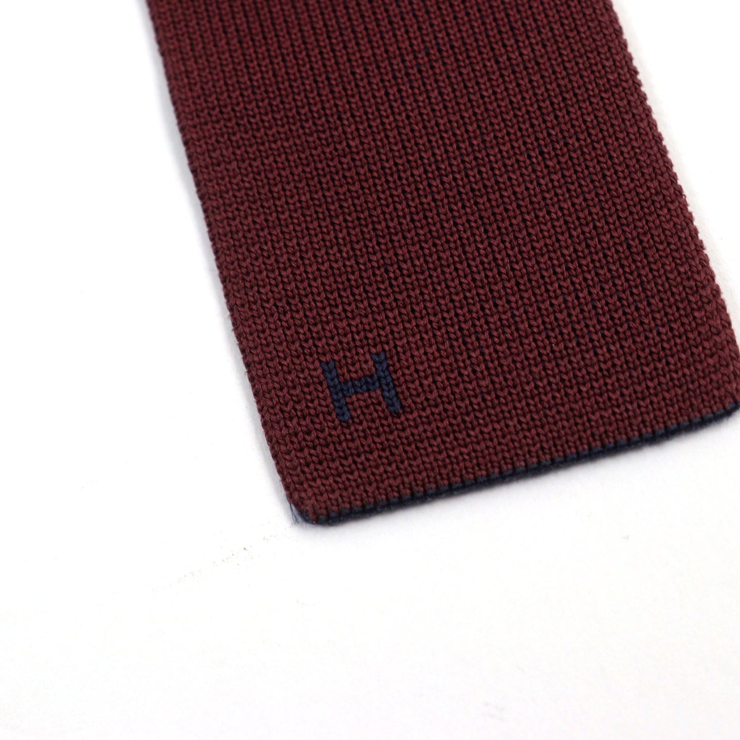 HERMES tie silk Navy Bordeaux
