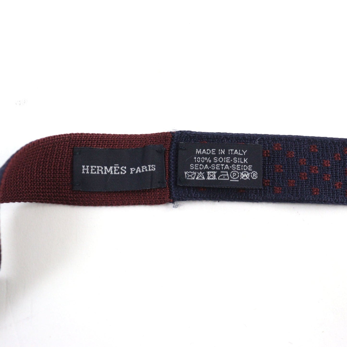 HERMES tie silk Navy Bordeaux