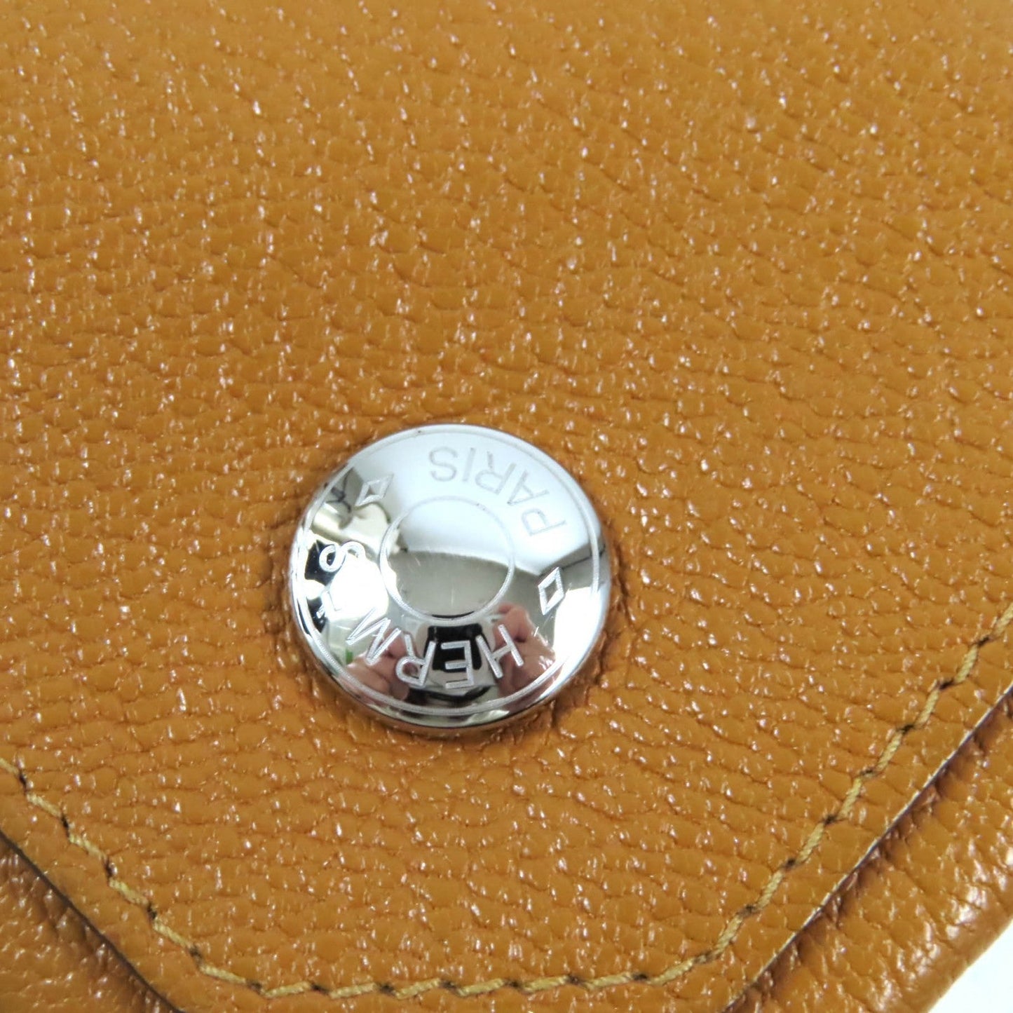 HERMES Coin case Shoble misol Brown pink Revan Cattle