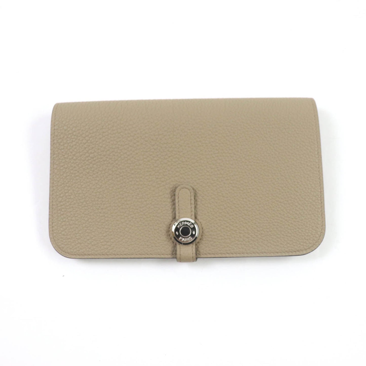 HERMES Long Wallet Purse Togo beige marfa Dogon GM
