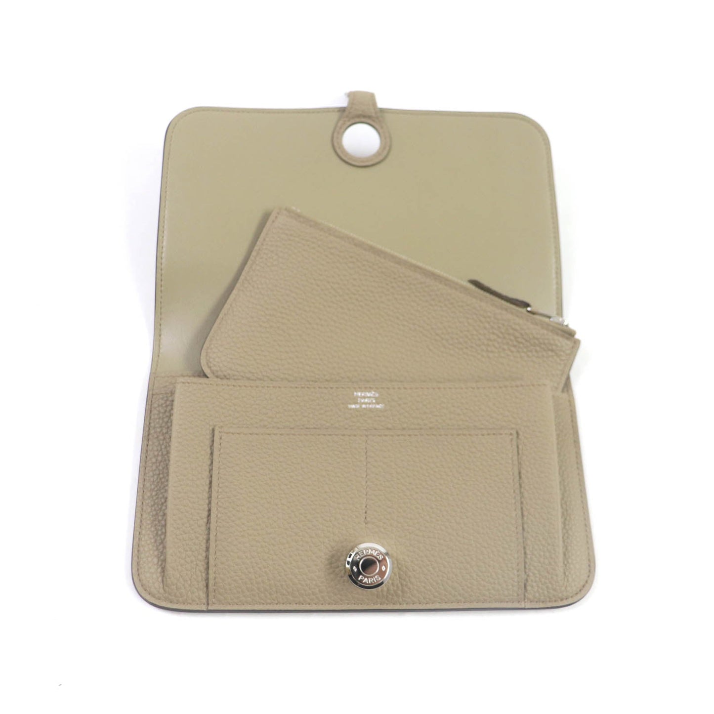 HERMES Long Wallet Purse Togo beige marfa Dogon GM