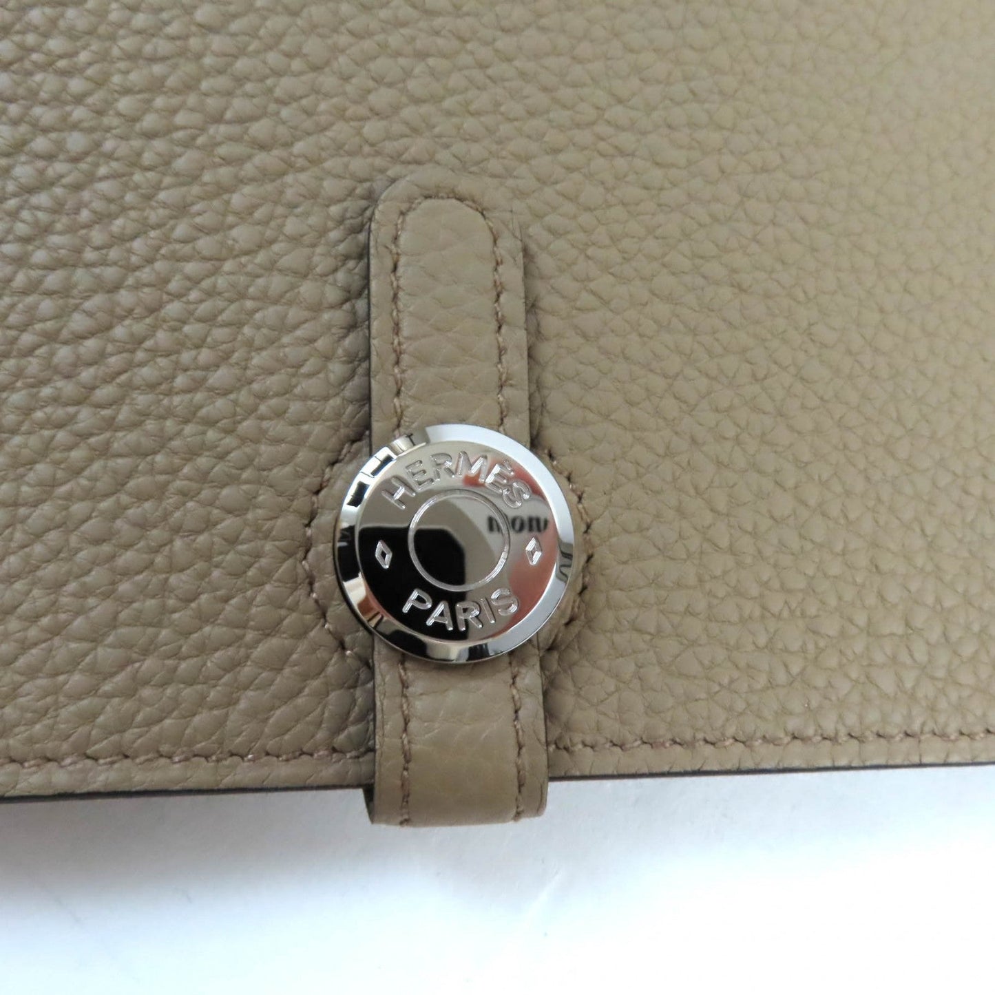 HERMES Long Wallet Purse Togo beige marfa Dogon GM