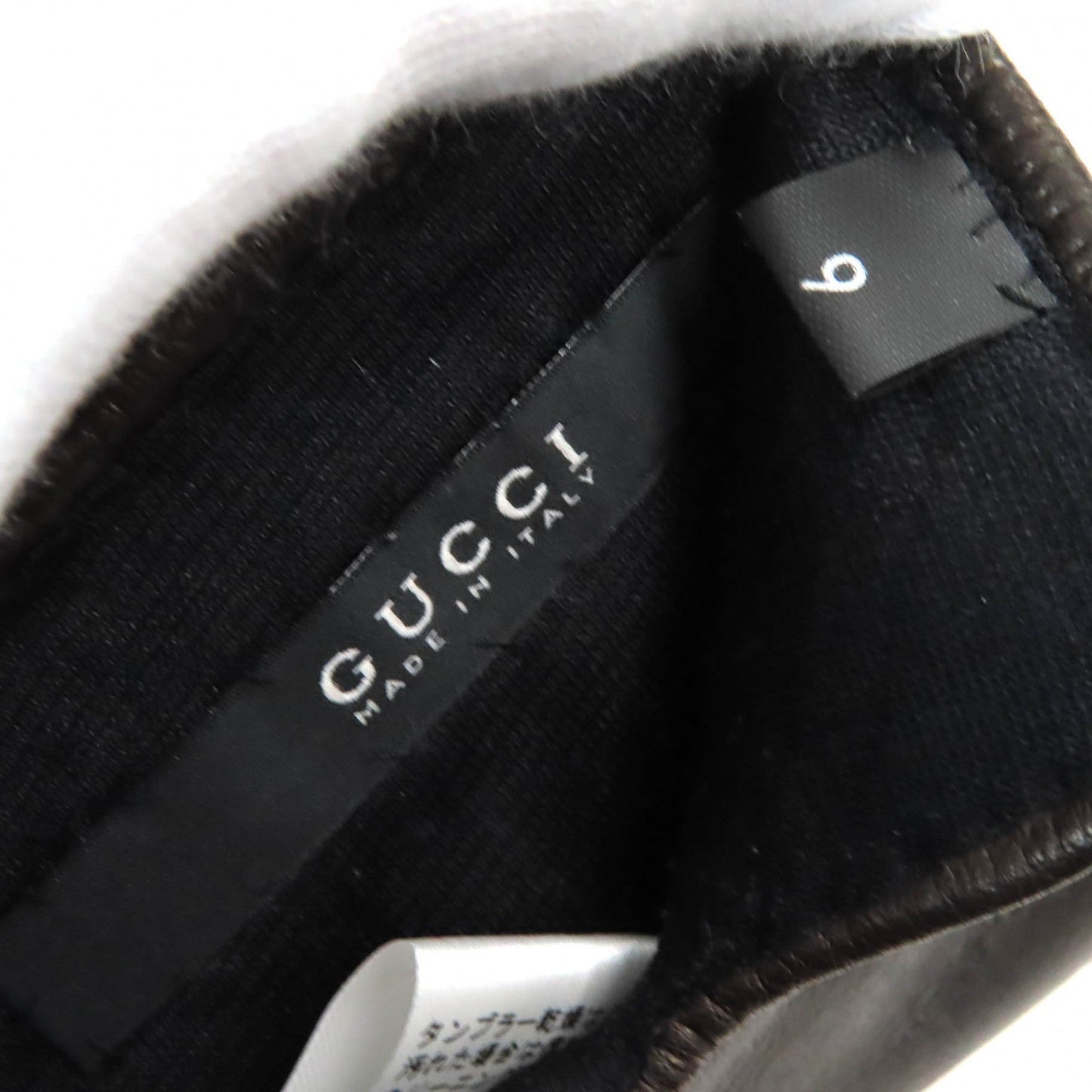 GUCCI gloves 203799 Lamb leather Dark brown 9