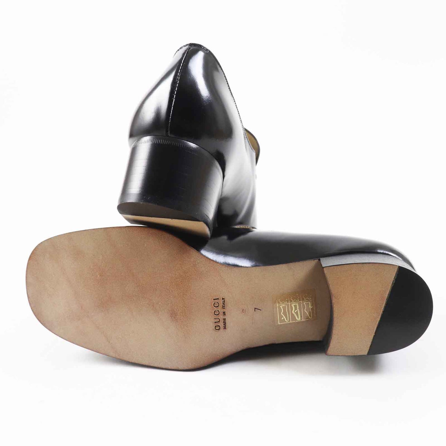 GUCCI loafers 100 0413 leather black 7