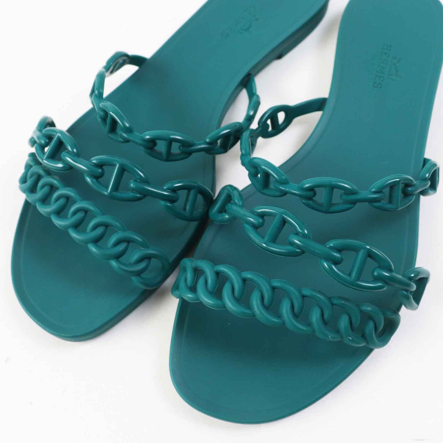 HERMES Sandals rubber green Rivage Rivage 37