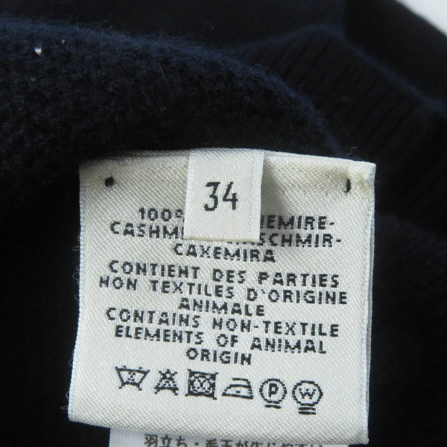 HERMES knit cashmere Navy 34