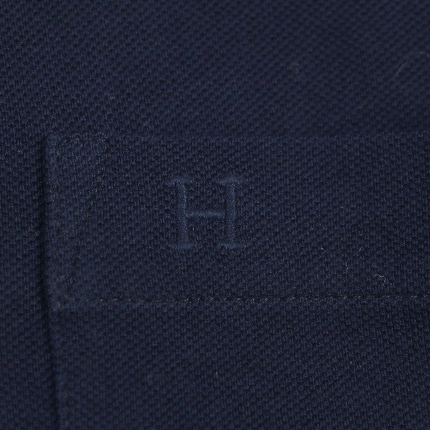 HERMES Short sleeve polo shirt cotton Navy L