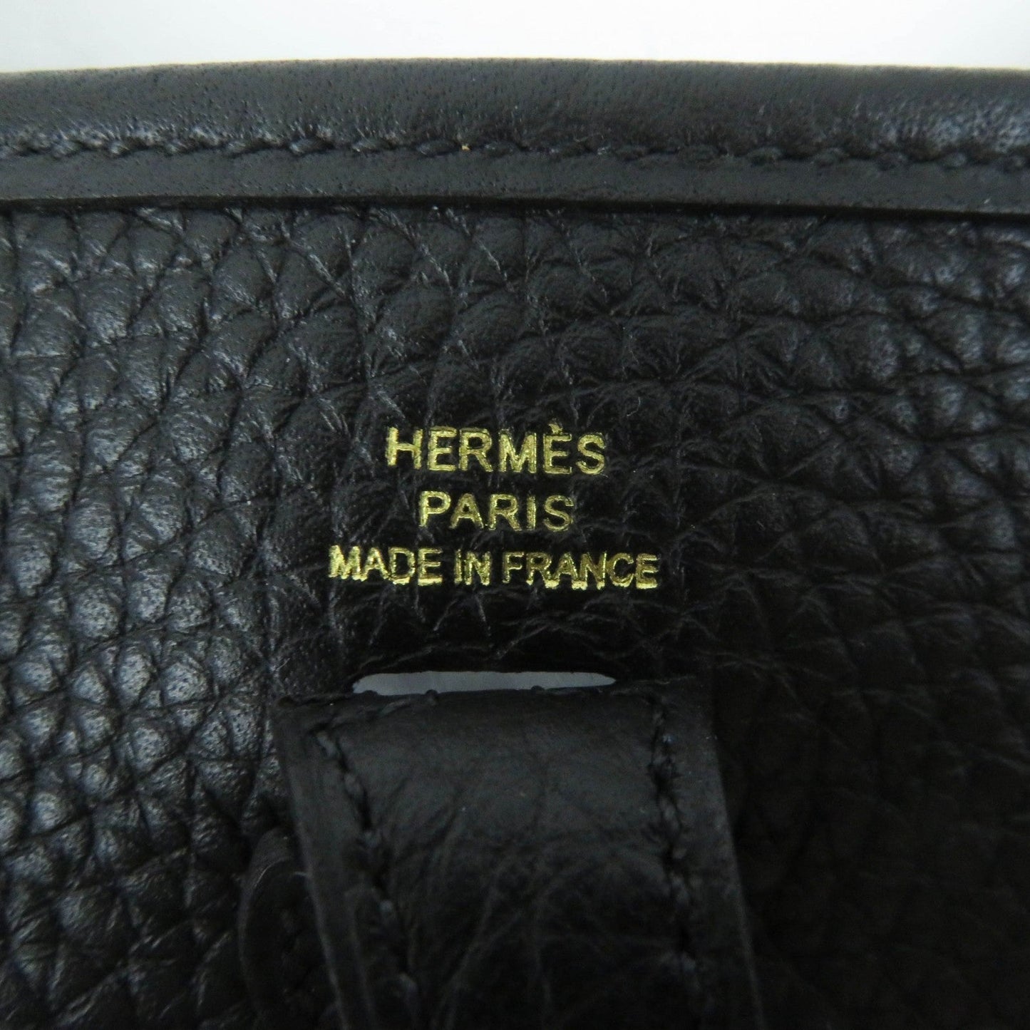 HERMES Shoulder Bag Taurillon Clemence black Evelyn TPM