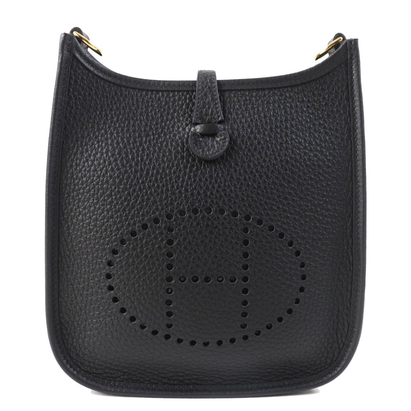 HERMES Shoulder Bag Taurillon Clemence black Evelyn TPM