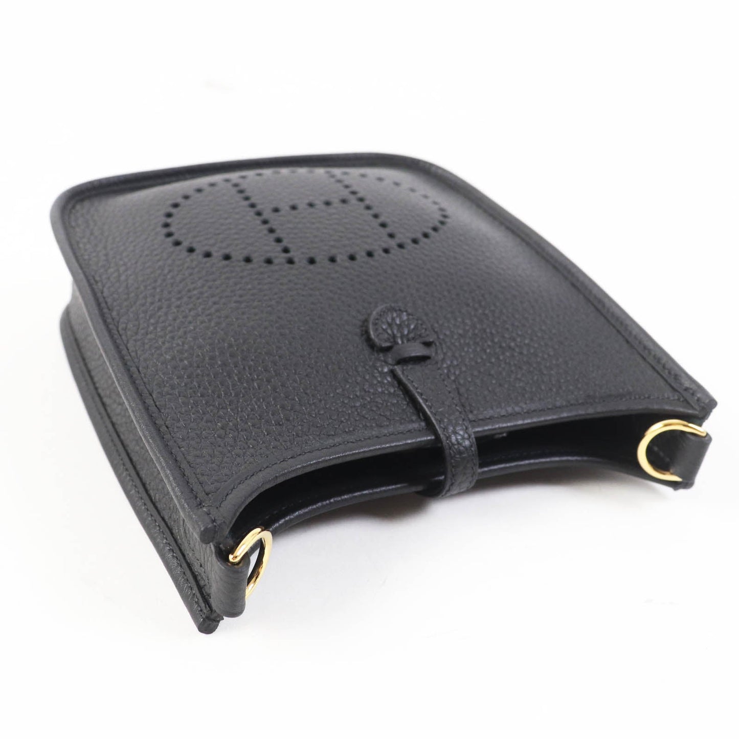 HERMES Shoulder Bag Taurillon Clemence black Evelyn TPM