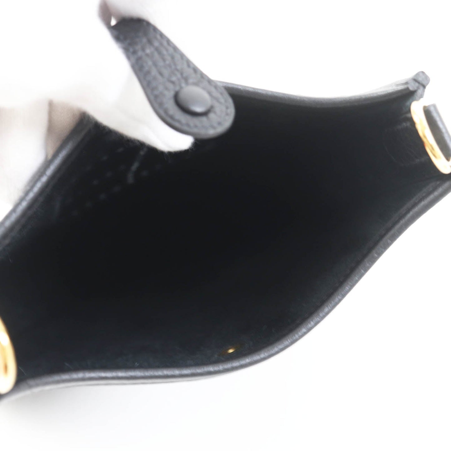 HERMES Shoulder Bag Taurillon Clemence black Evelyn TPM