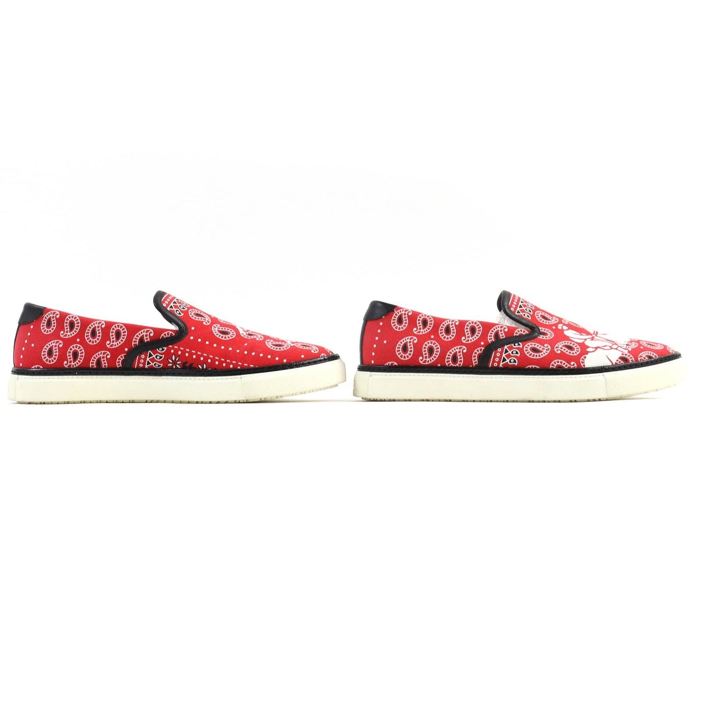 HERMES Slip-on canvas Red 42.5