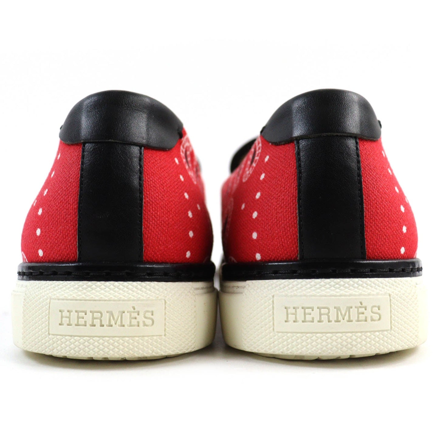 HERMES Slip-on canvas Red 42.5