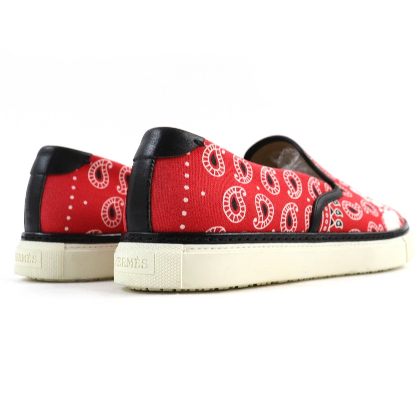 HERMES Slip-on canvas Red 42.5