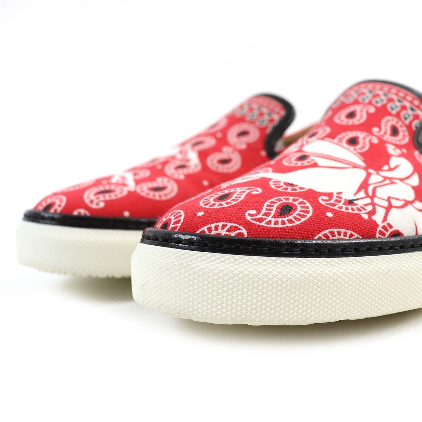 HERMES Slip-on canvas Red 42.5