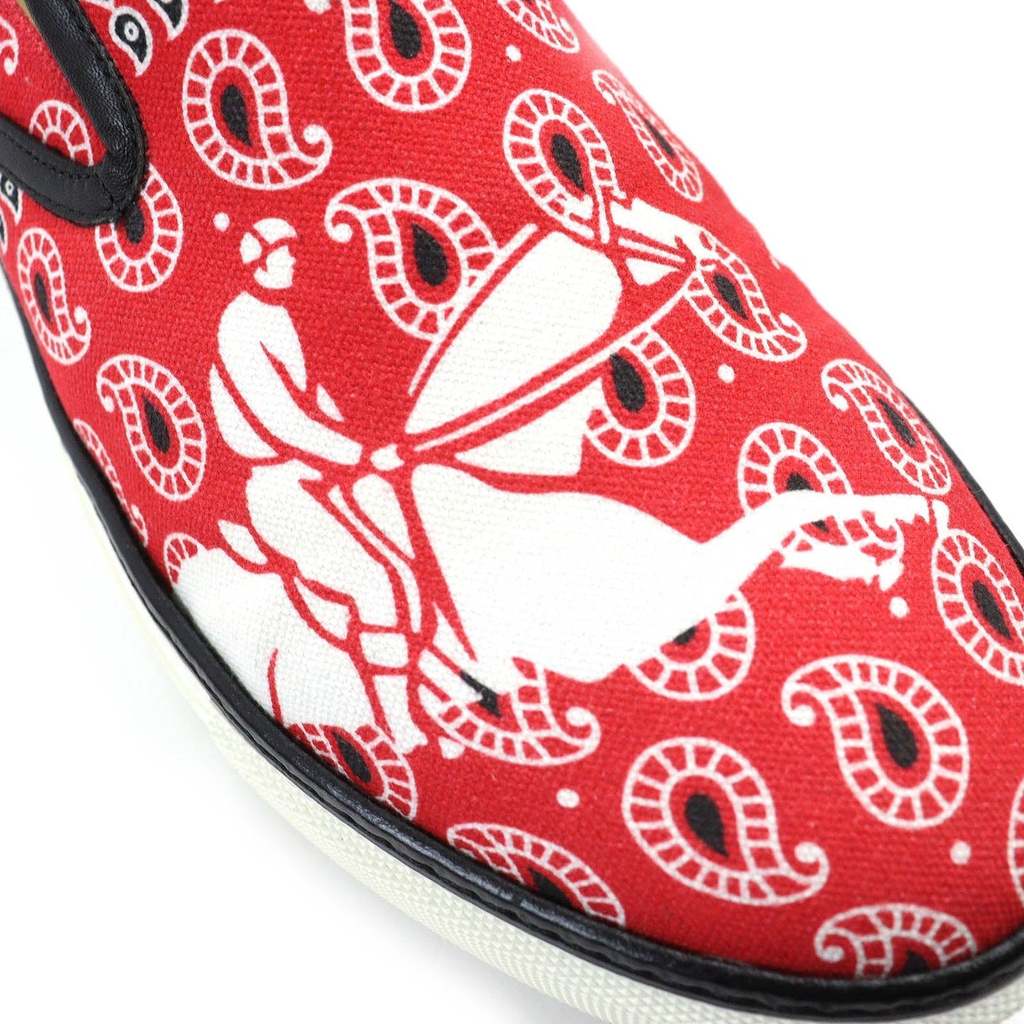 HERMES Slip-on canvas Red 42.5