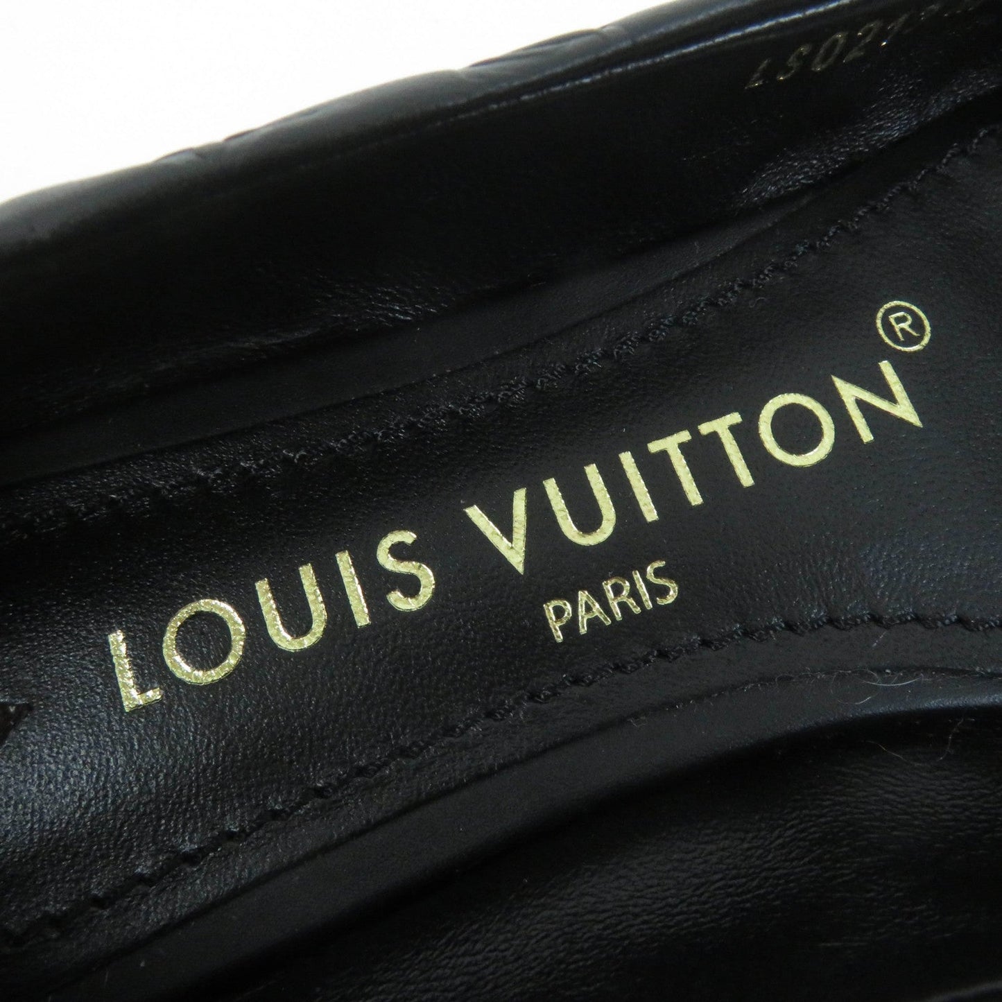 LOUIS VUITTON Ballet shoes leather black Nina Line Ballerina 36