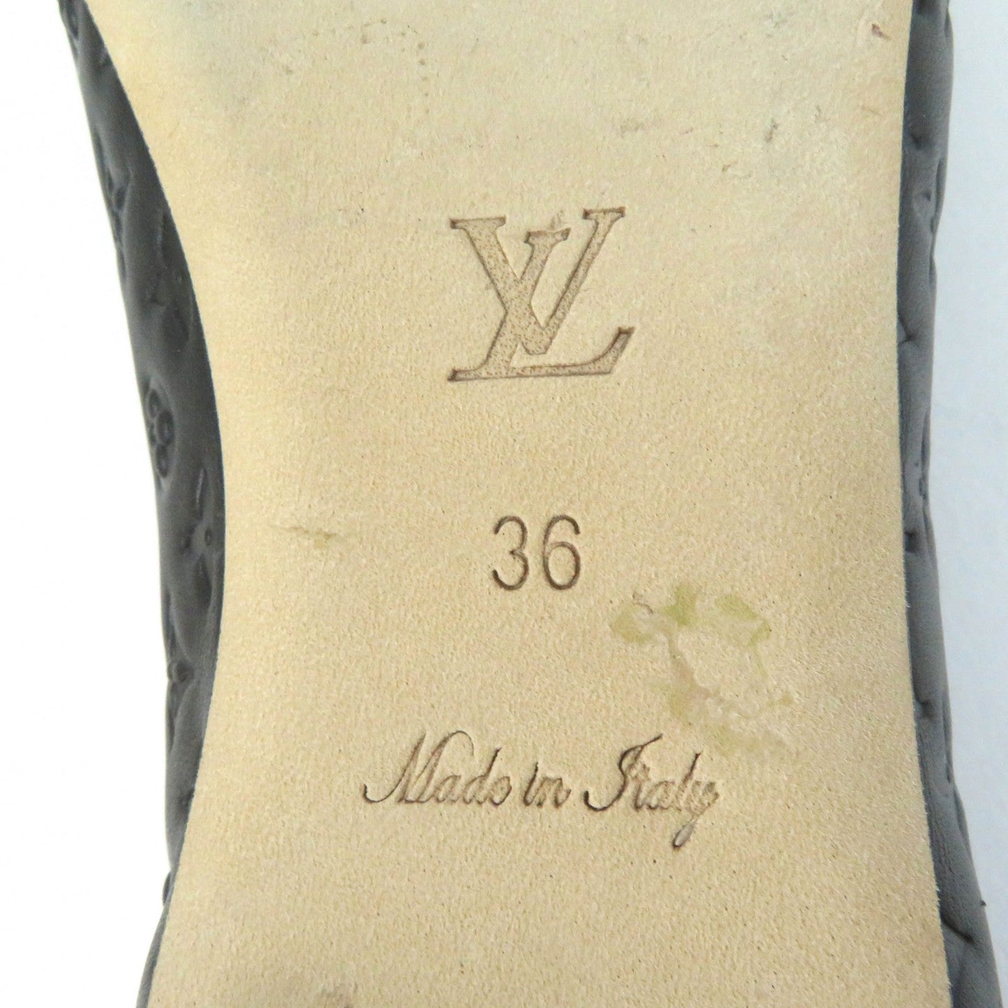 LOUIS VUITTON Ballet shoes leather black Nina Line Ballerina 36