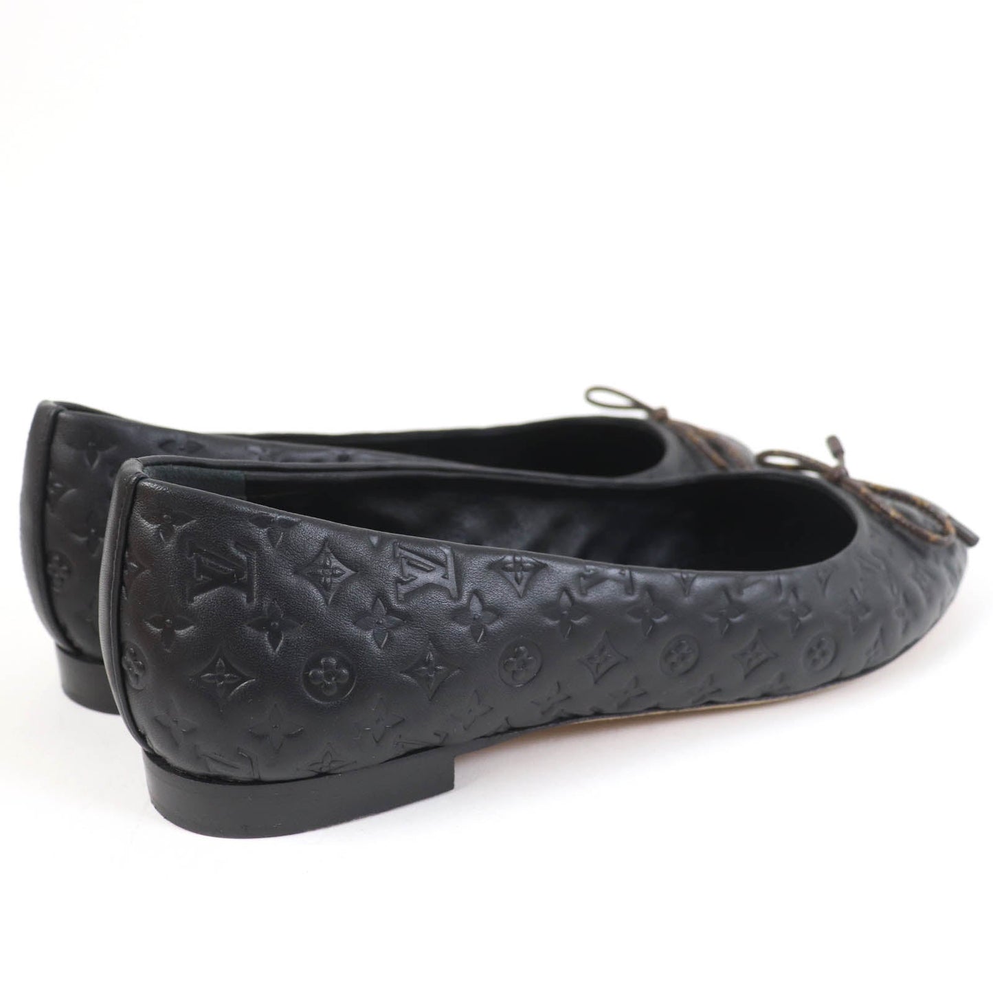 LOUIS VUITTON Ballet shoes leather black Nina Line Ballerina 36
